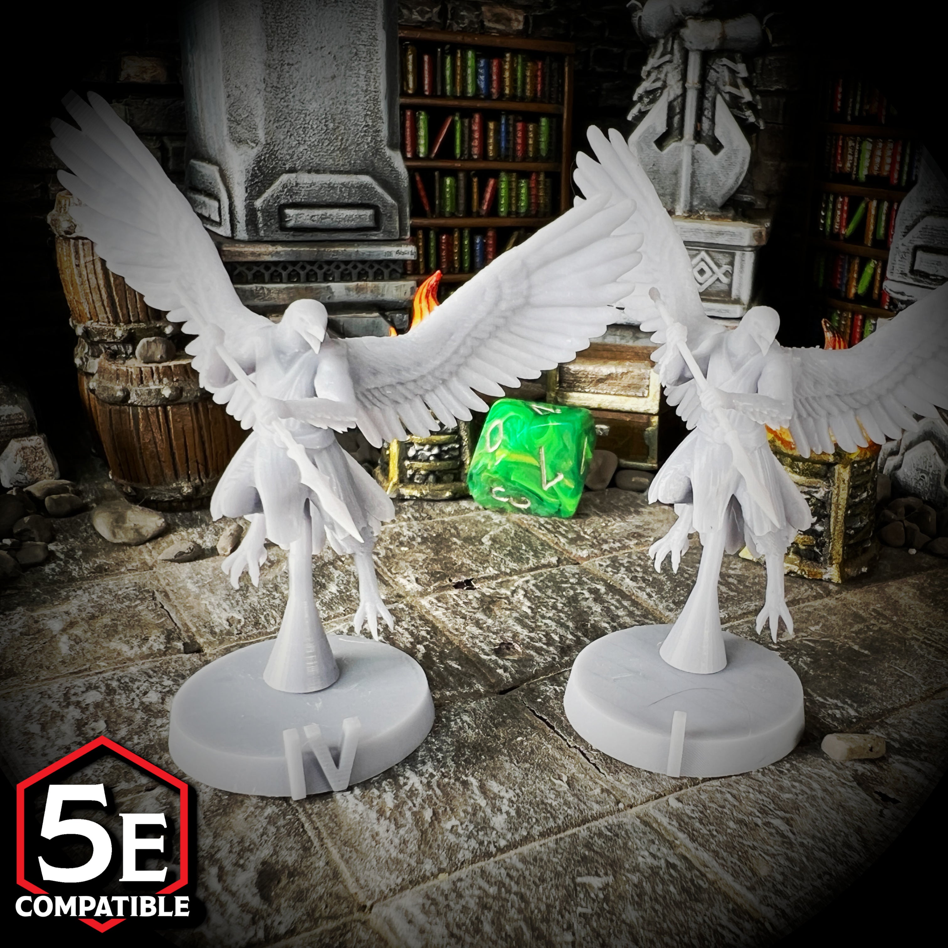 The highest quality, reasonably priced 28mm scale Aarakocra Skirmisher miniatures for Dungeons & Dragons, Pathfinder, GURPS, and other TTRPGS!