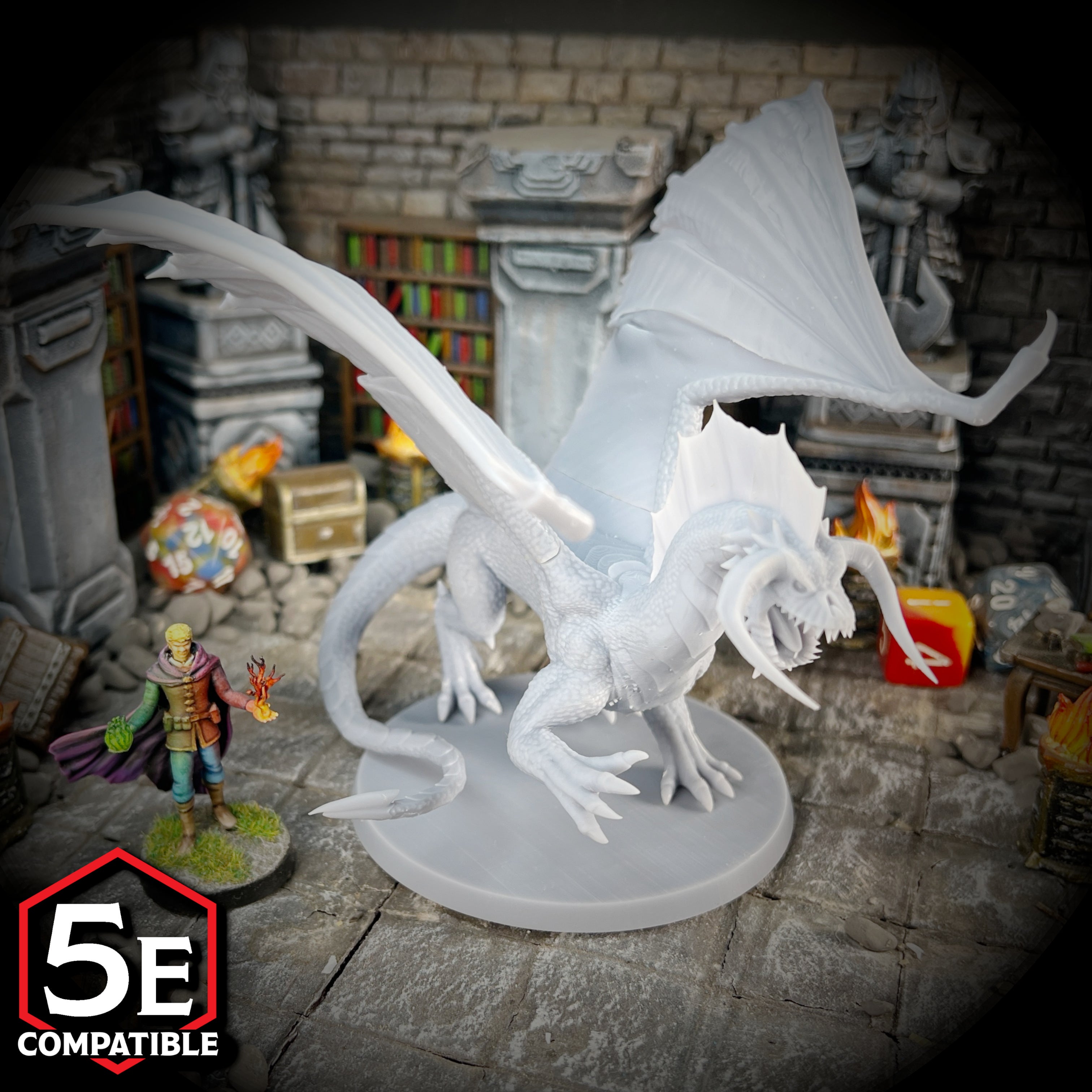 The highest quality, reasonably priced 28mm scale Adult Black Dragon miniatures for Dungeons & Dragons, Pathfinder, GURPS, and other TTRPGS!
