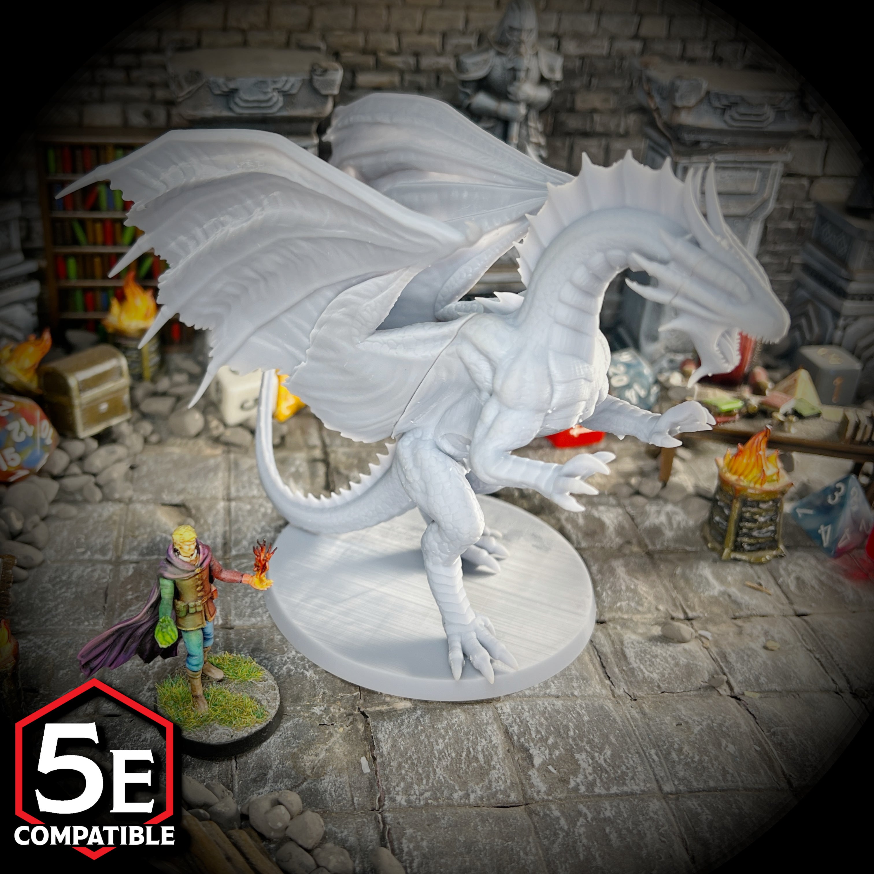 The highest quality, reasonably priced 28mm scale Adult Bronze Dragon miniatures for Dungeons & Dragons, Pathfinder, GURPS, and other TTRPGS!