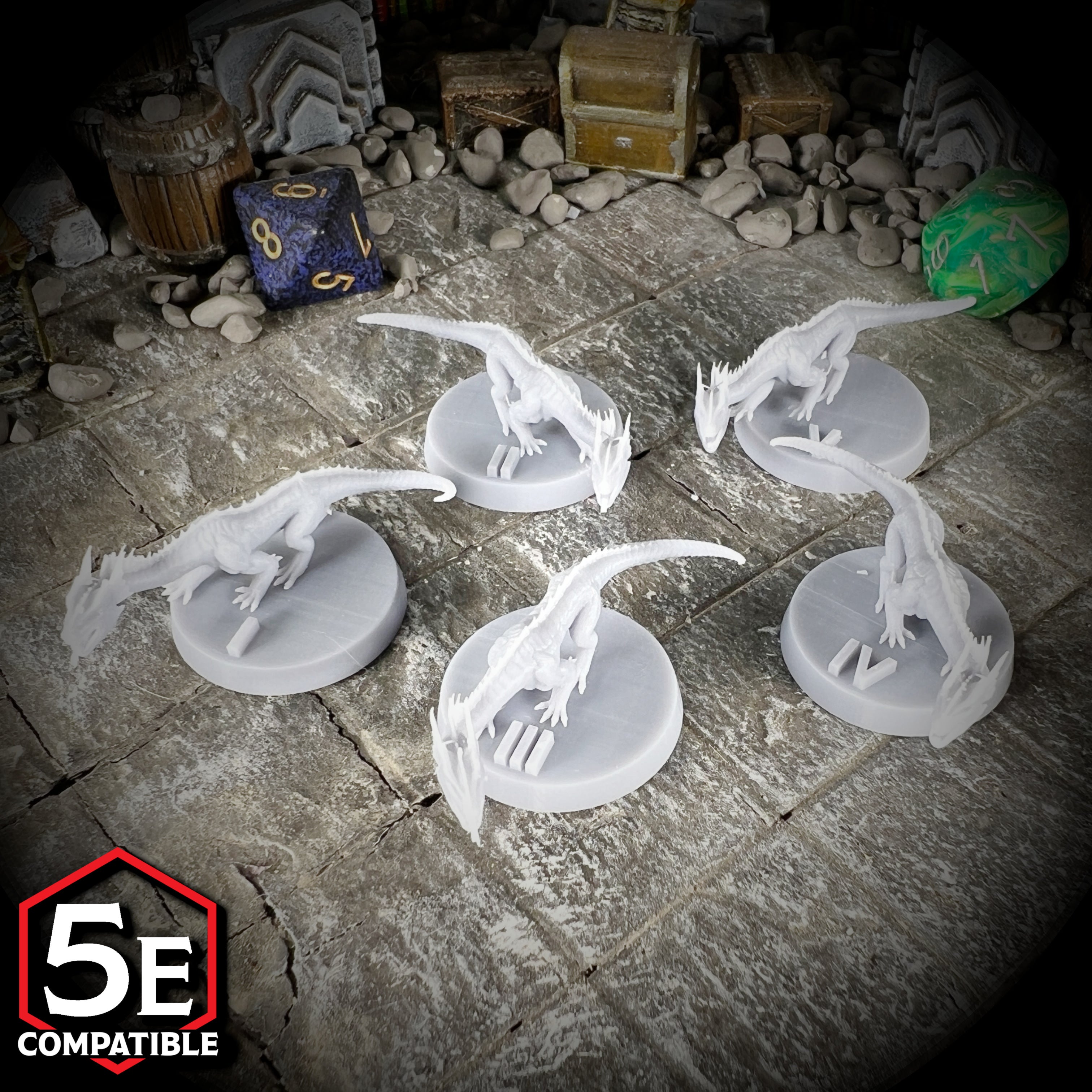 The highest quality, reasonably priced 28mm scale Ambush Drake miniatures for Dungeons & Dragons, Pathfinder, GURPS, and other TTRPGS!