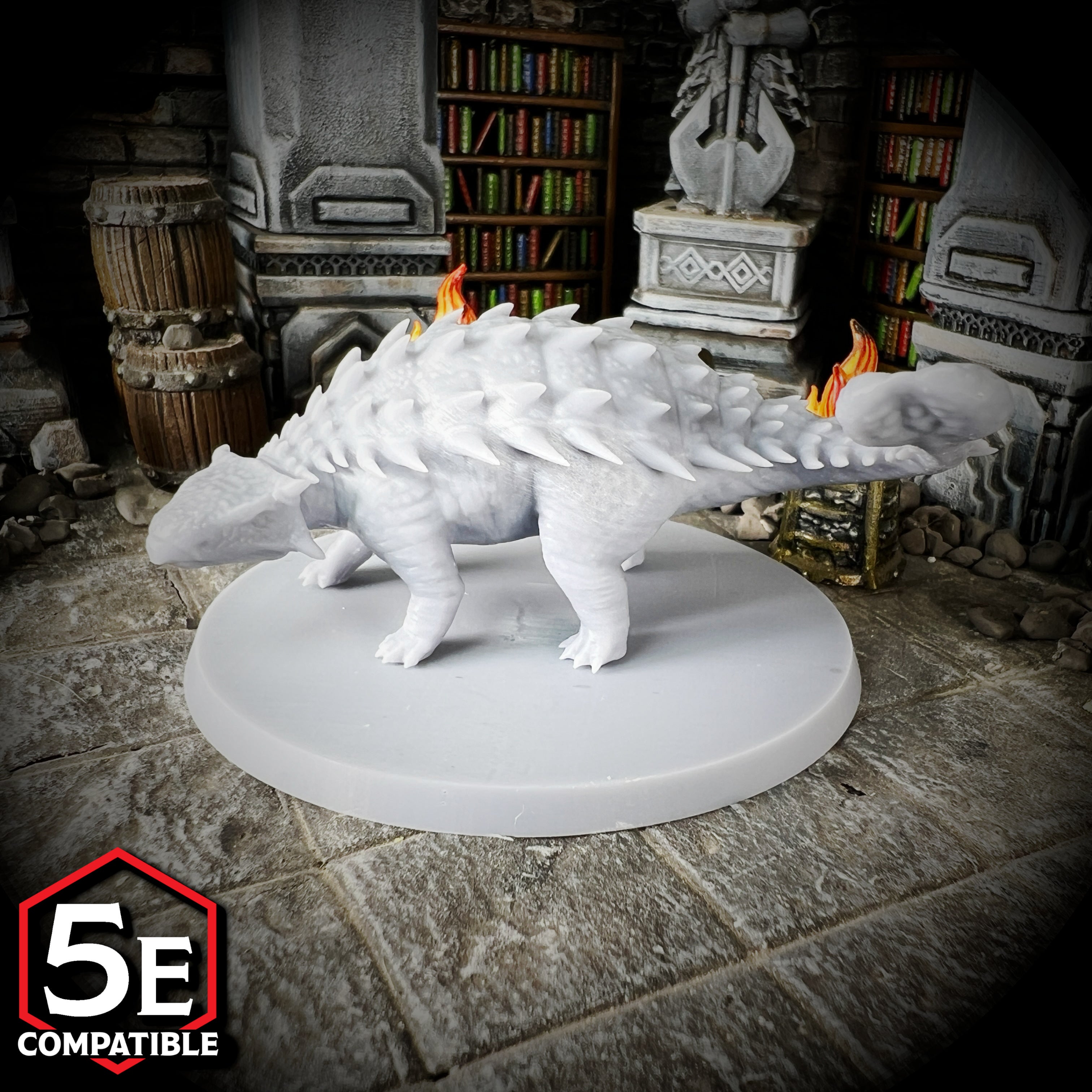 The highest quality, reasonably priced 28mm scale Ankylosaurus miniatures for Dungeons & Dragons, Pathfinder, GURPS, and other TTRPGS!