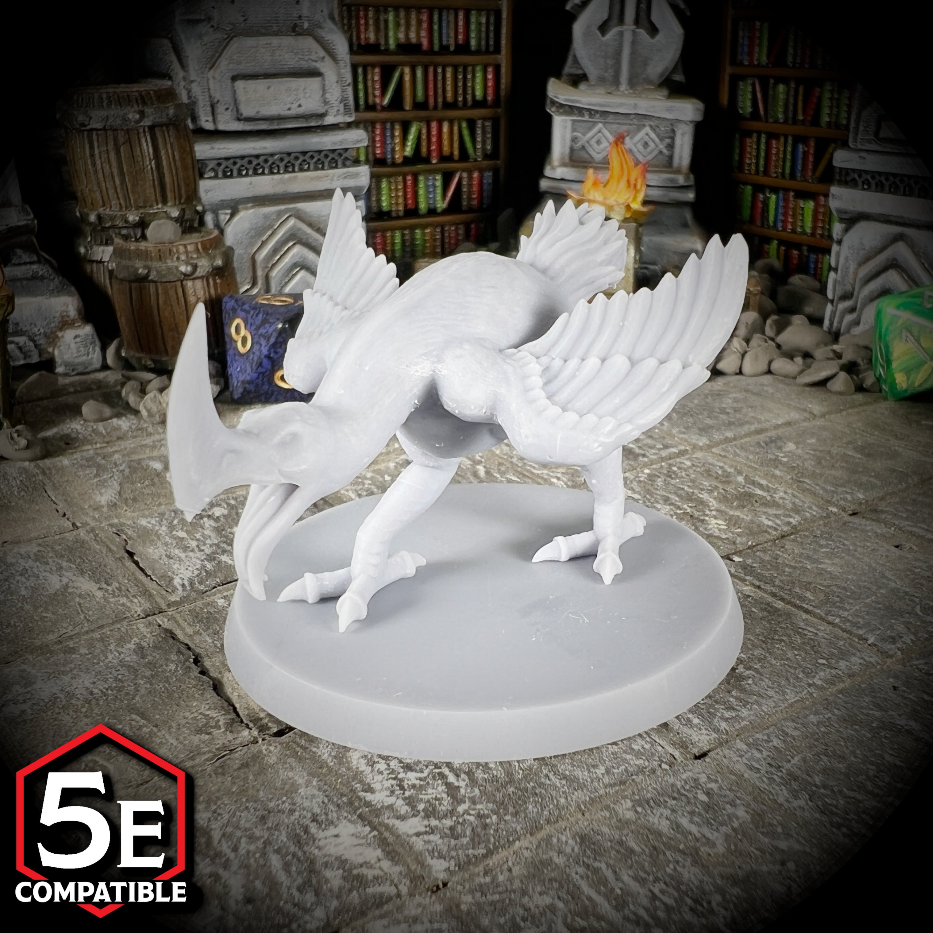 The highest quality, reasonably priced 28mm scale Axe Beak miniatures for Dungeons & Dragons, Pathfinder, GURPS, and other TTRPGS!