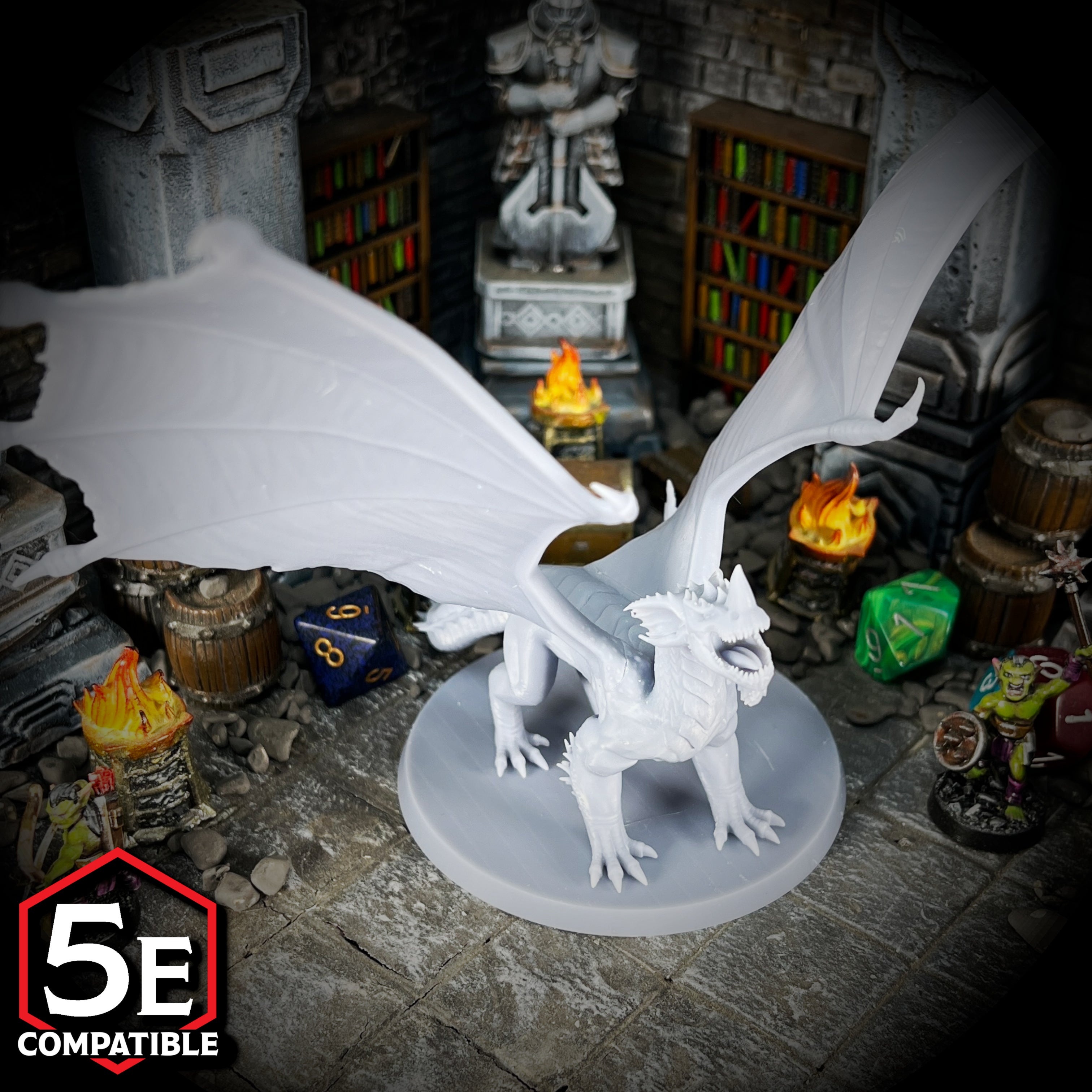 The highest quality, reasonably priced 28mm scale Adult Blue Dragon miniatures for Dungeons & Dragons, Pathfinder, GURPS, and other TTRPGS!