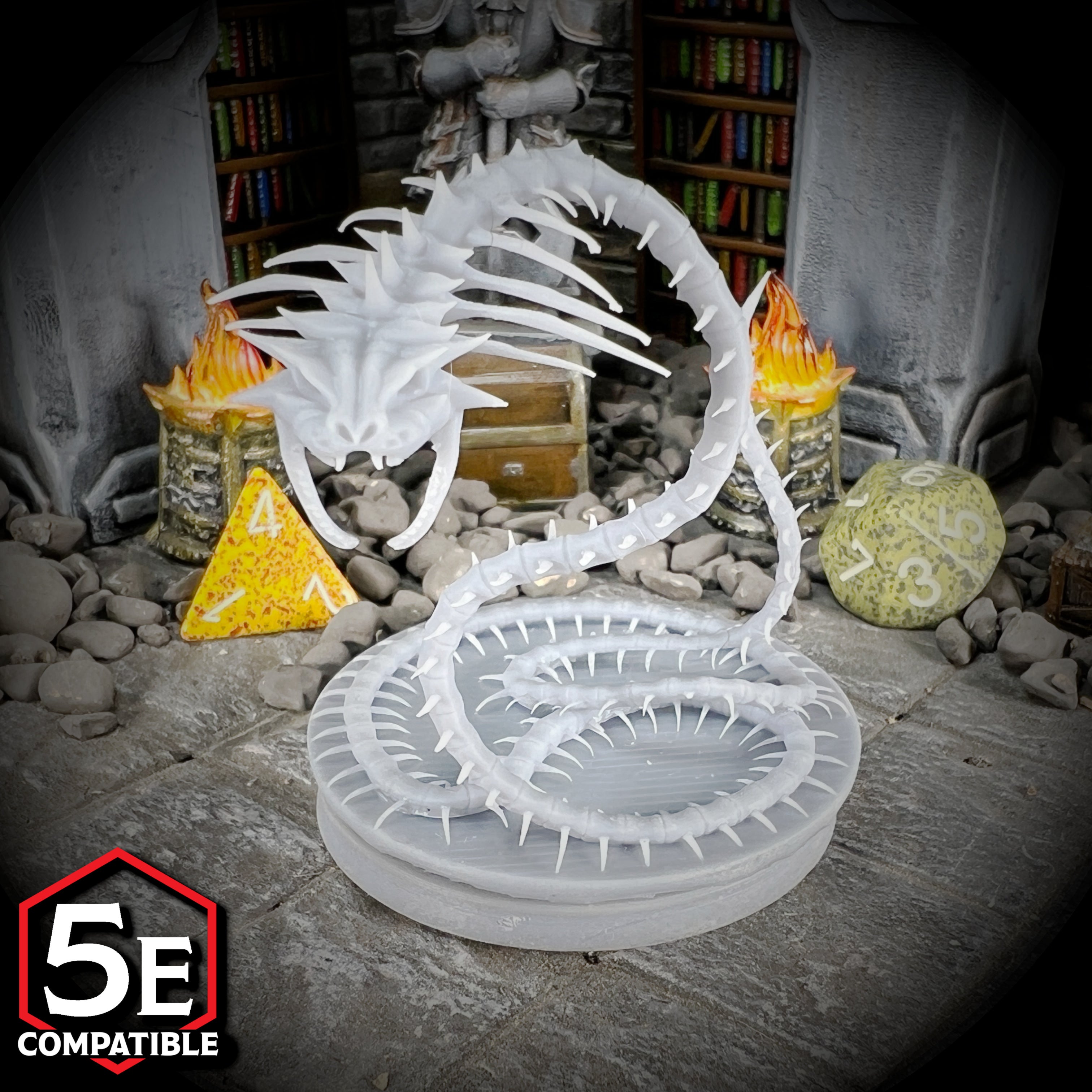 The highest quality, reasonably priced 28mm scale Bone Naga miniatures for Dungeons & Dragons, Pathfinder, GURPS, and other TTRPGS!