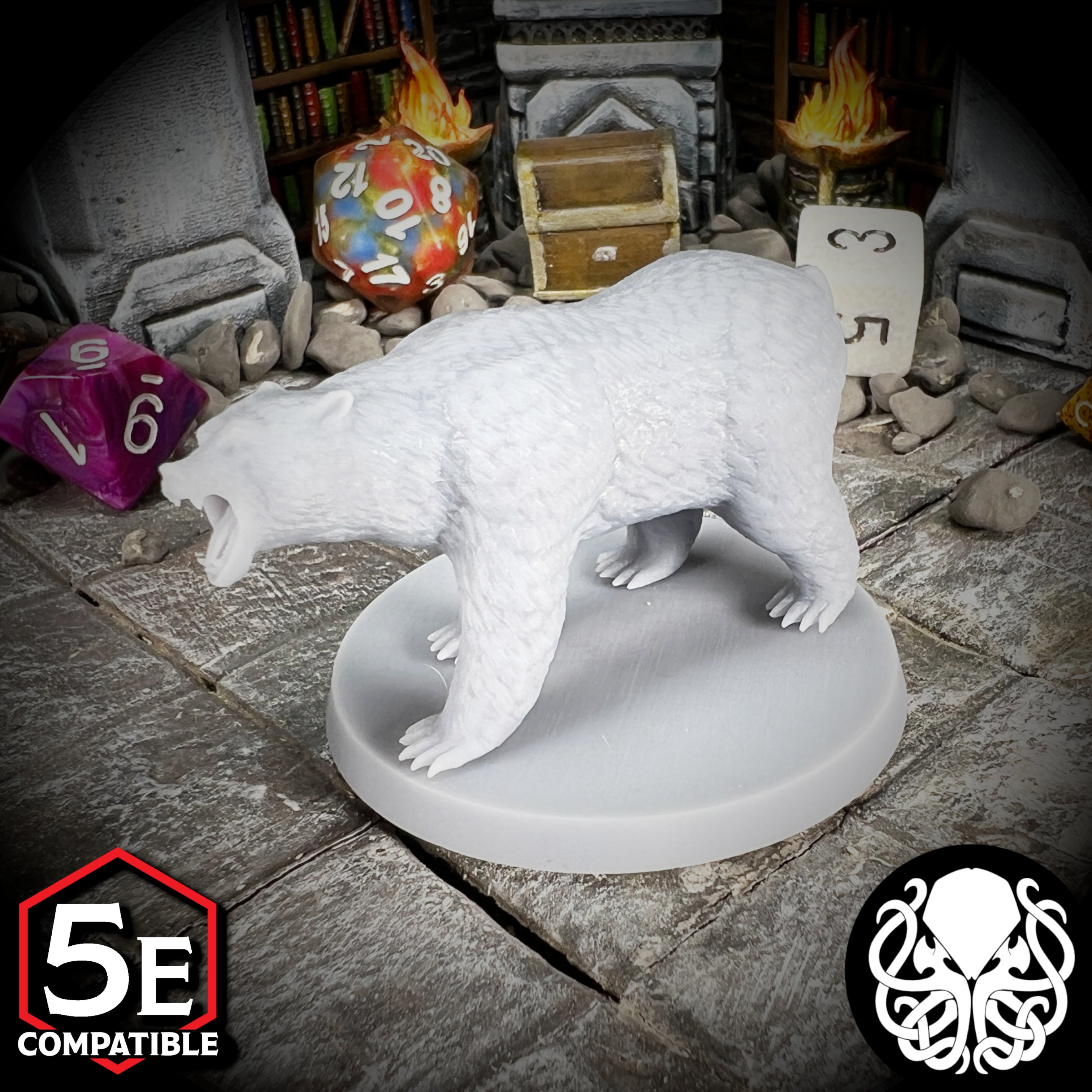 The highest quality, reasonably priced 28mm scale Brown Bear miniatures for Dungeons & Dragons, Pathfinder, GURPS, and other TTRPGS!