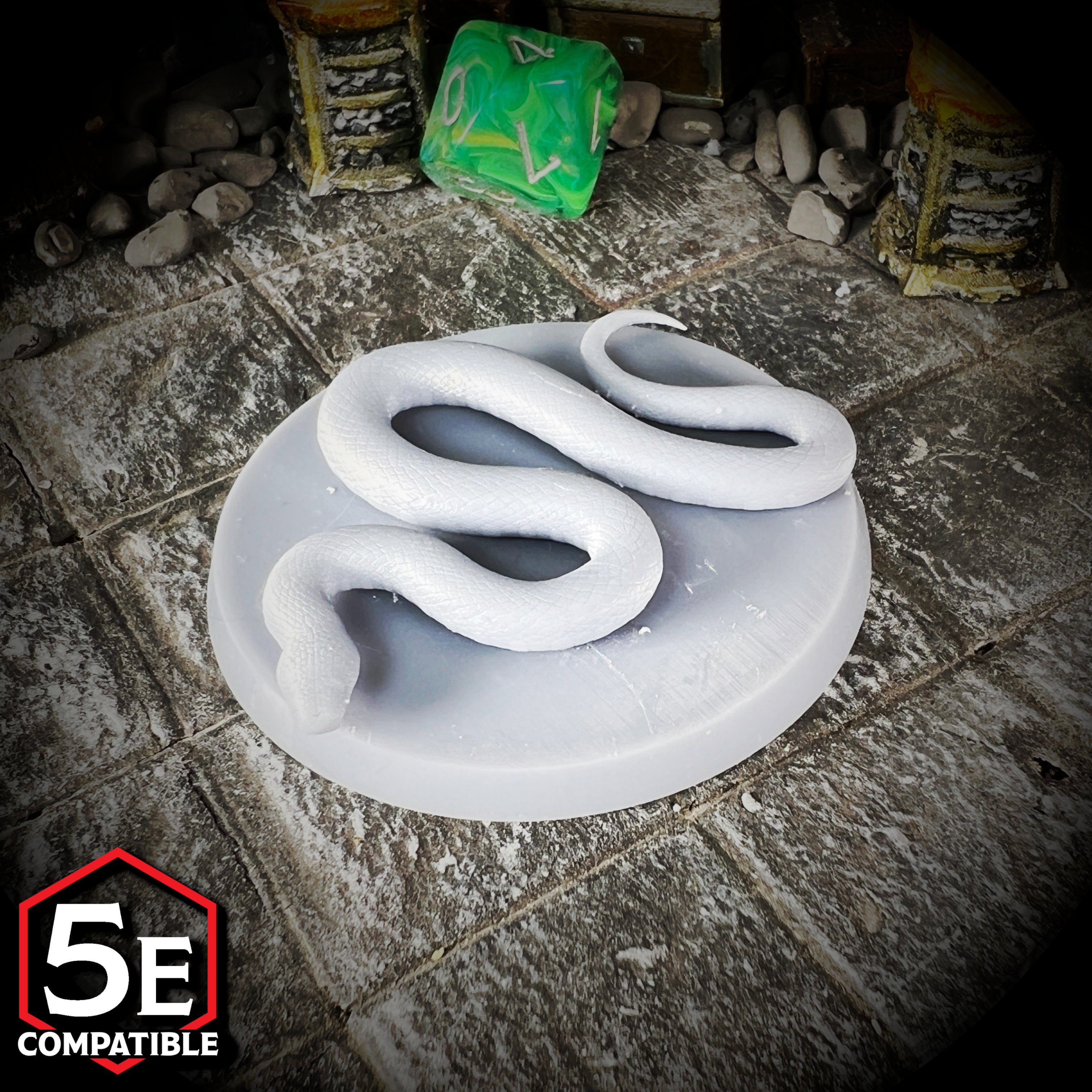 The highest quality, reasonably priced 28mm scale Constrictor Snake miniatures for Dungeons & Dragons, Pathfinder, GURPS, and other TTRPGS!