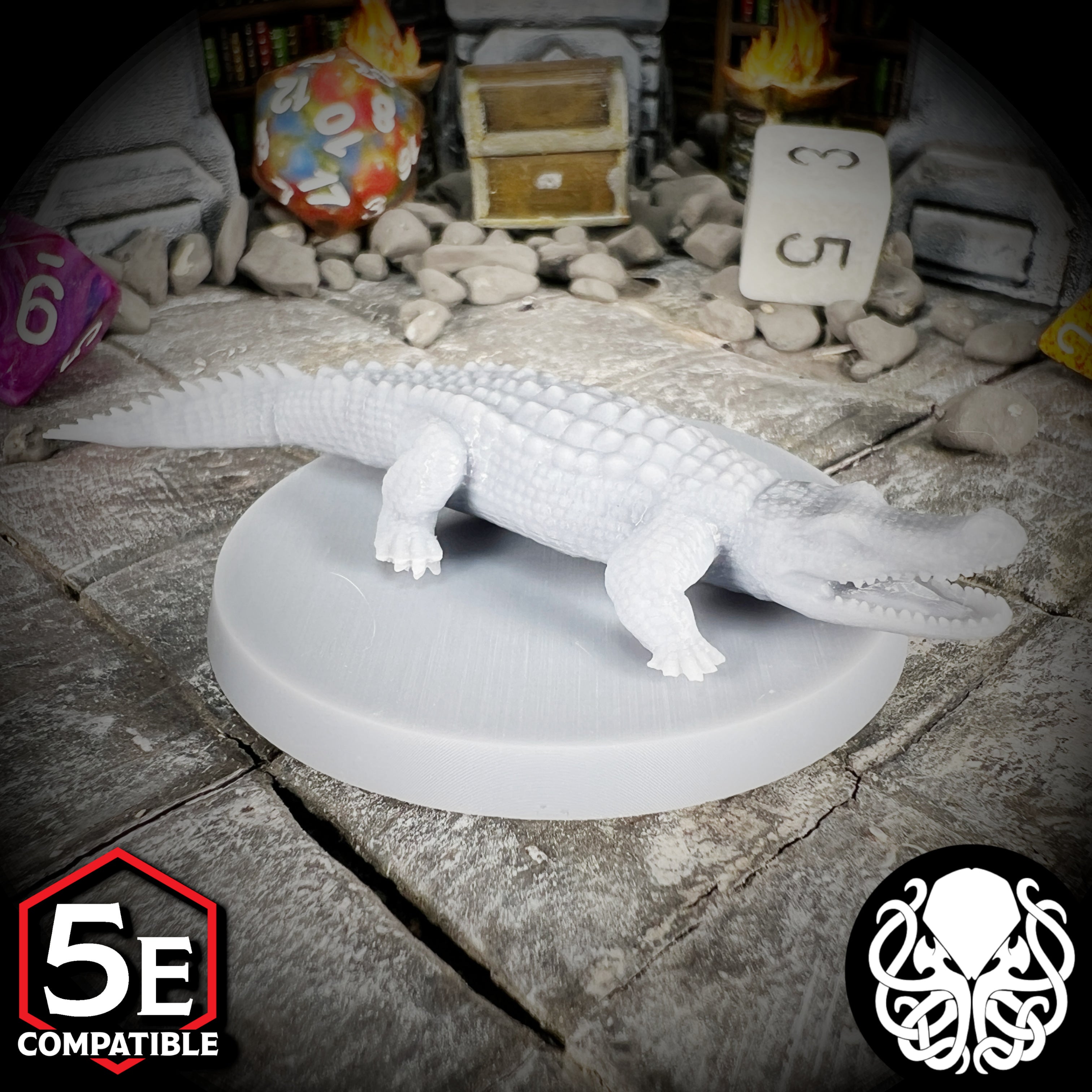 The highest quality, reasonably priced 28mm scale Crocodile - Gabbali miniatures for Dungeons & Dragons, Pathfinder, GURPS, and other TTRPGS!