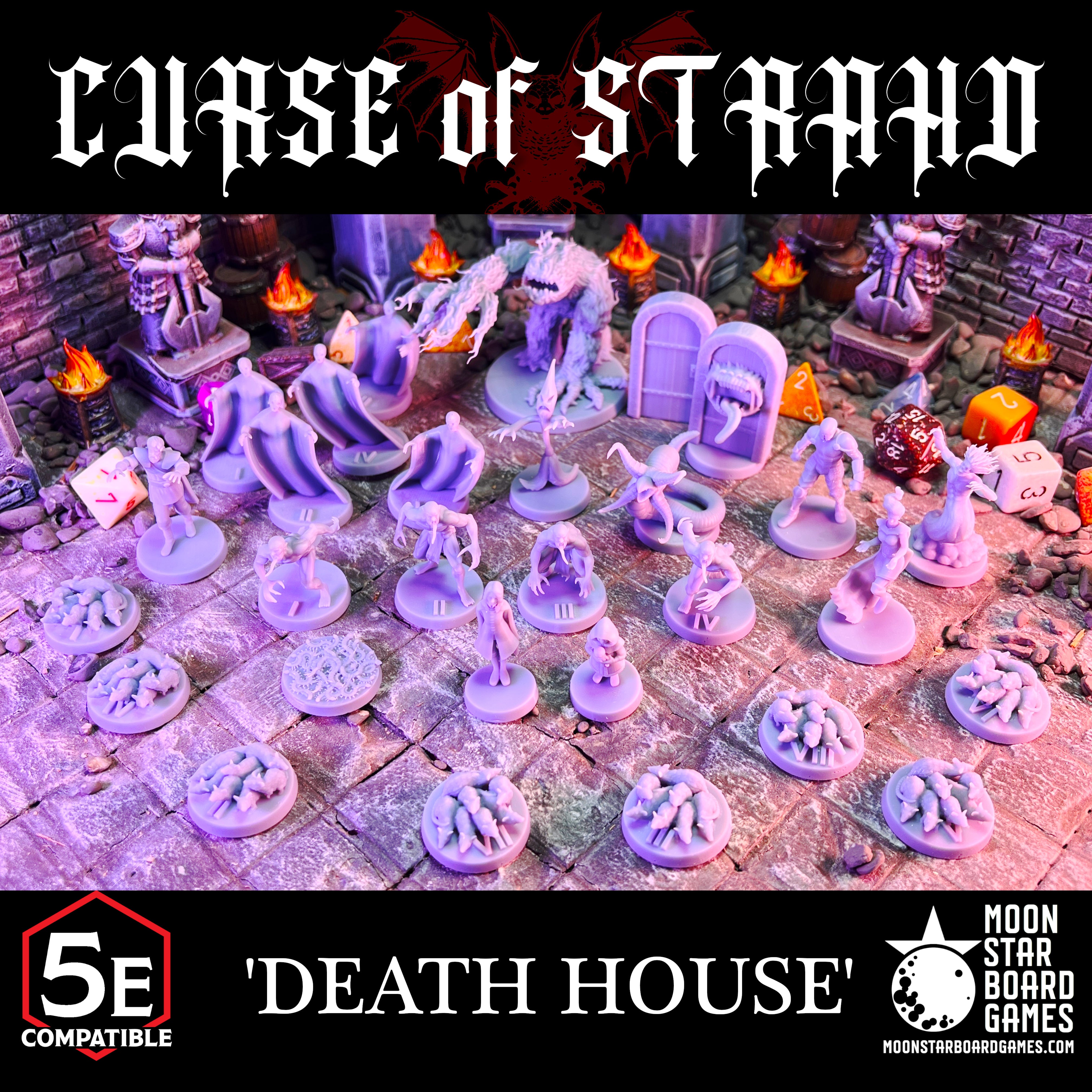 The highest quality, reasonably priced 28mm scale Curse of Stradh Death House miniatures for Dungeons & Dragons, Pathfinder, GURPS, and other TTRPGS!