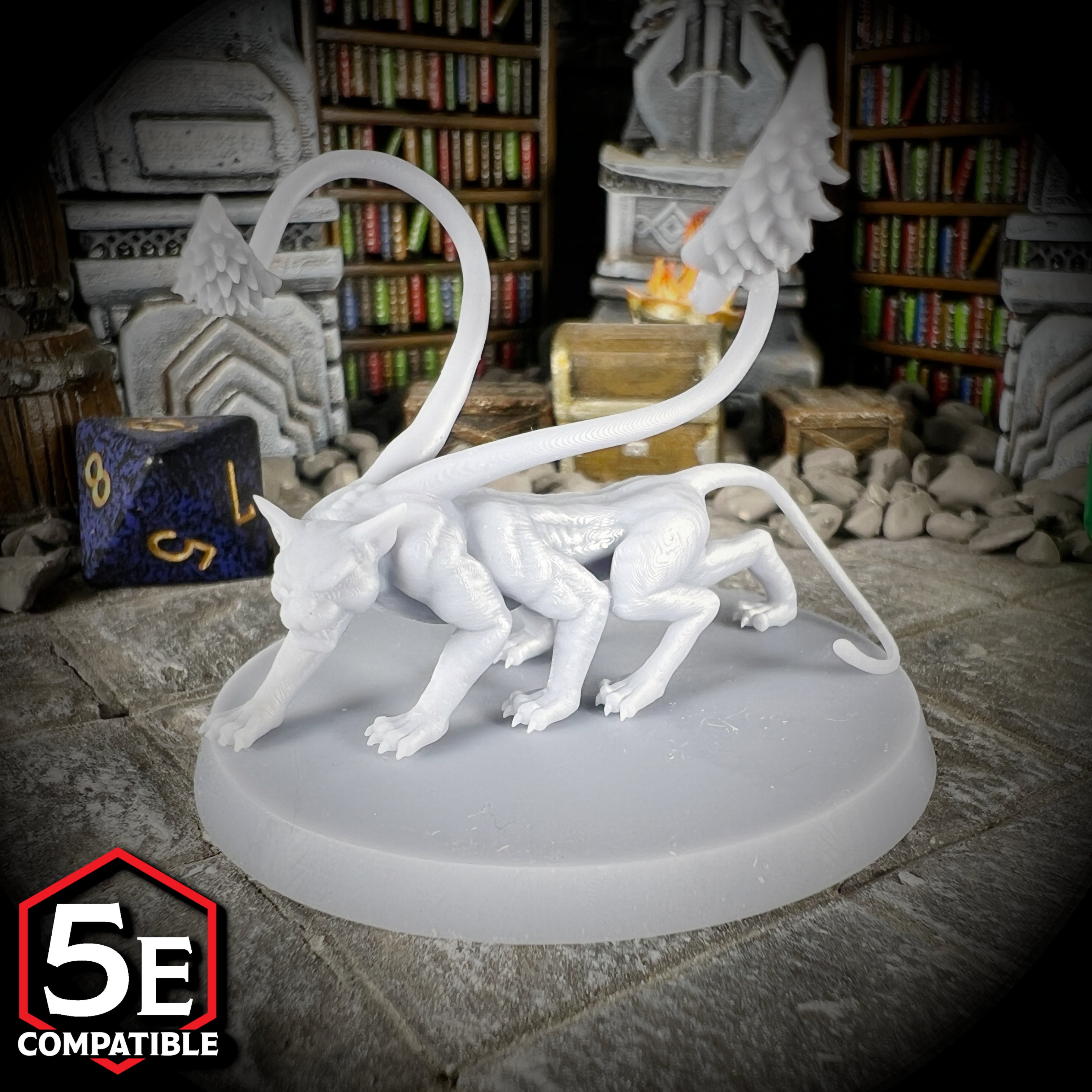 The highest quality, reasonably priced 28mm scale Displacer Beast on Warhorse miniatures for Dungeons & Dragons, Pathfinder, GURPS, and other TTRPGS!