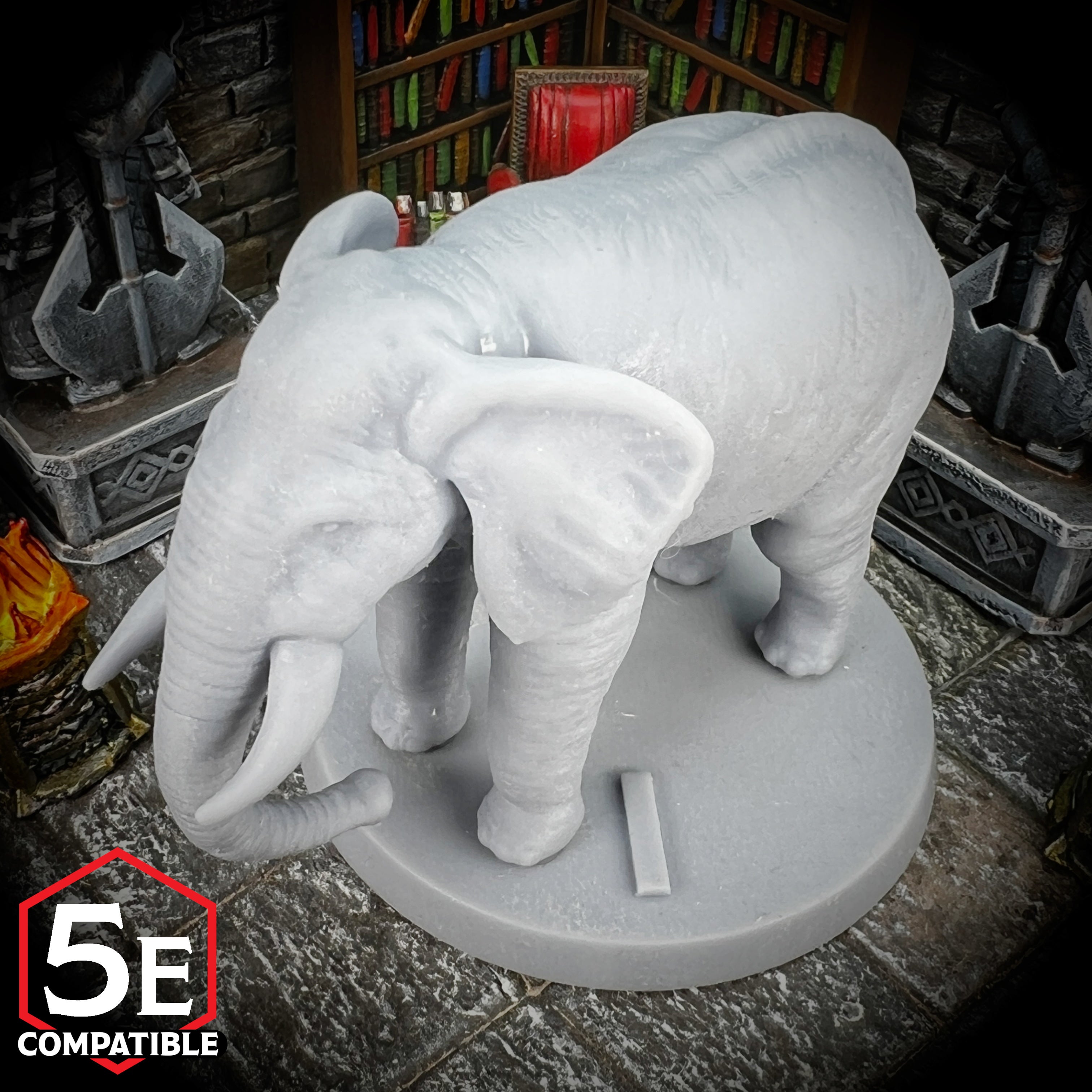 The highest quality, reasonably priced 28mm scale Elephant miniatures for Dungeons & Dragons, Pathfinder, GURPS, and other TTRPGS!