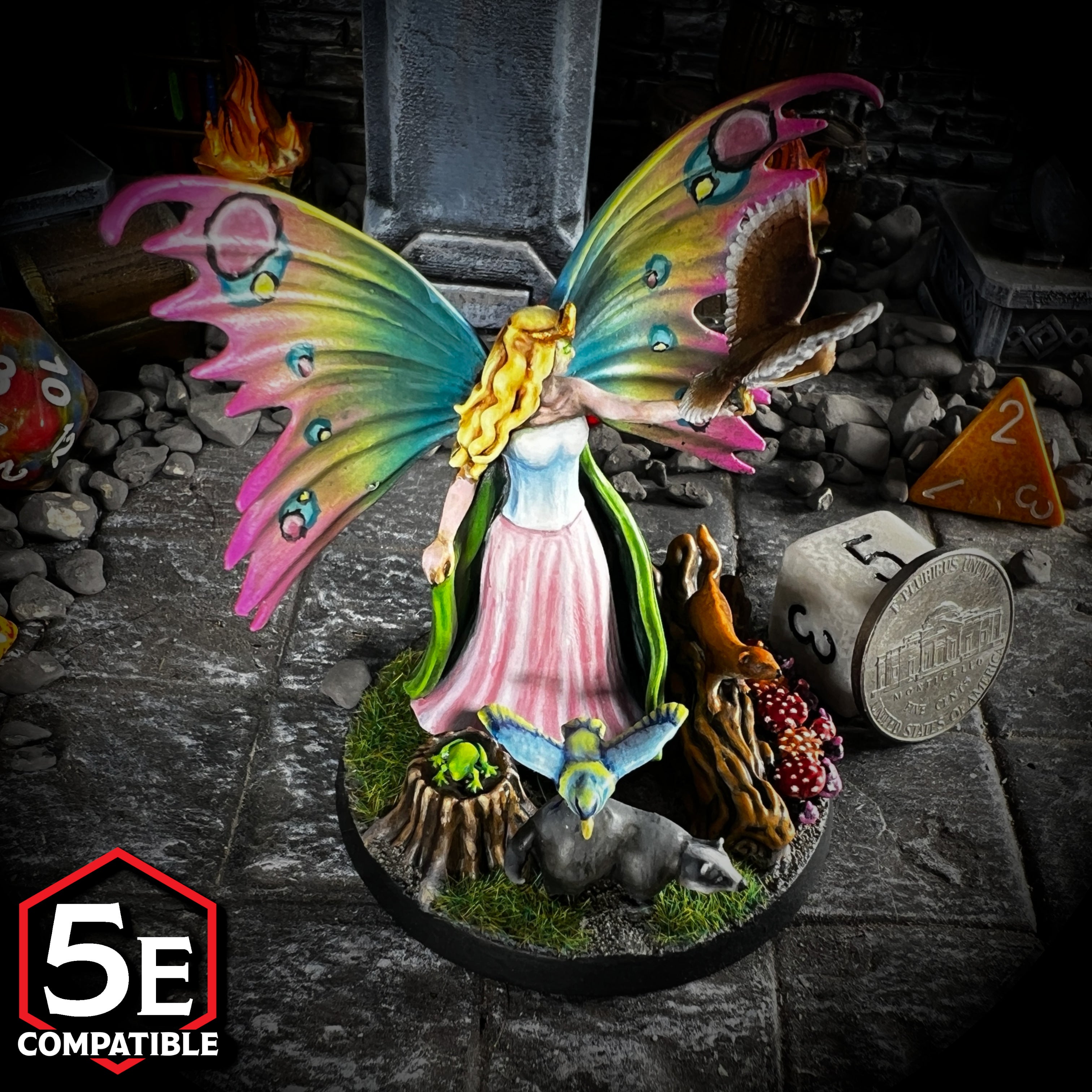 The highest quality, reasonably priced 28mm scale Titania the Fairy Queen miniatures for Dungeons & Dragons, Pathfinder, GURPS, and other TTRPGS!