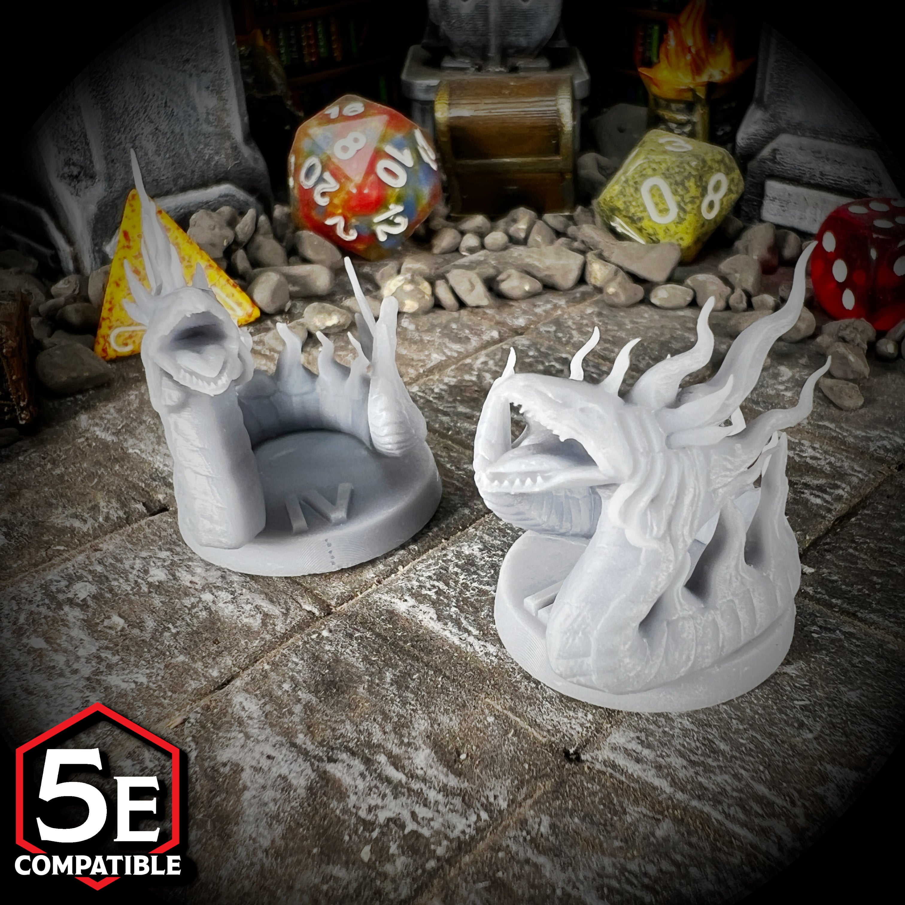 The highest quality, reasonably priced 28mm scale Fire Snake miniatures for Dungeons & Dragons, Pathfinder, GURPS, and other TTRPGS!