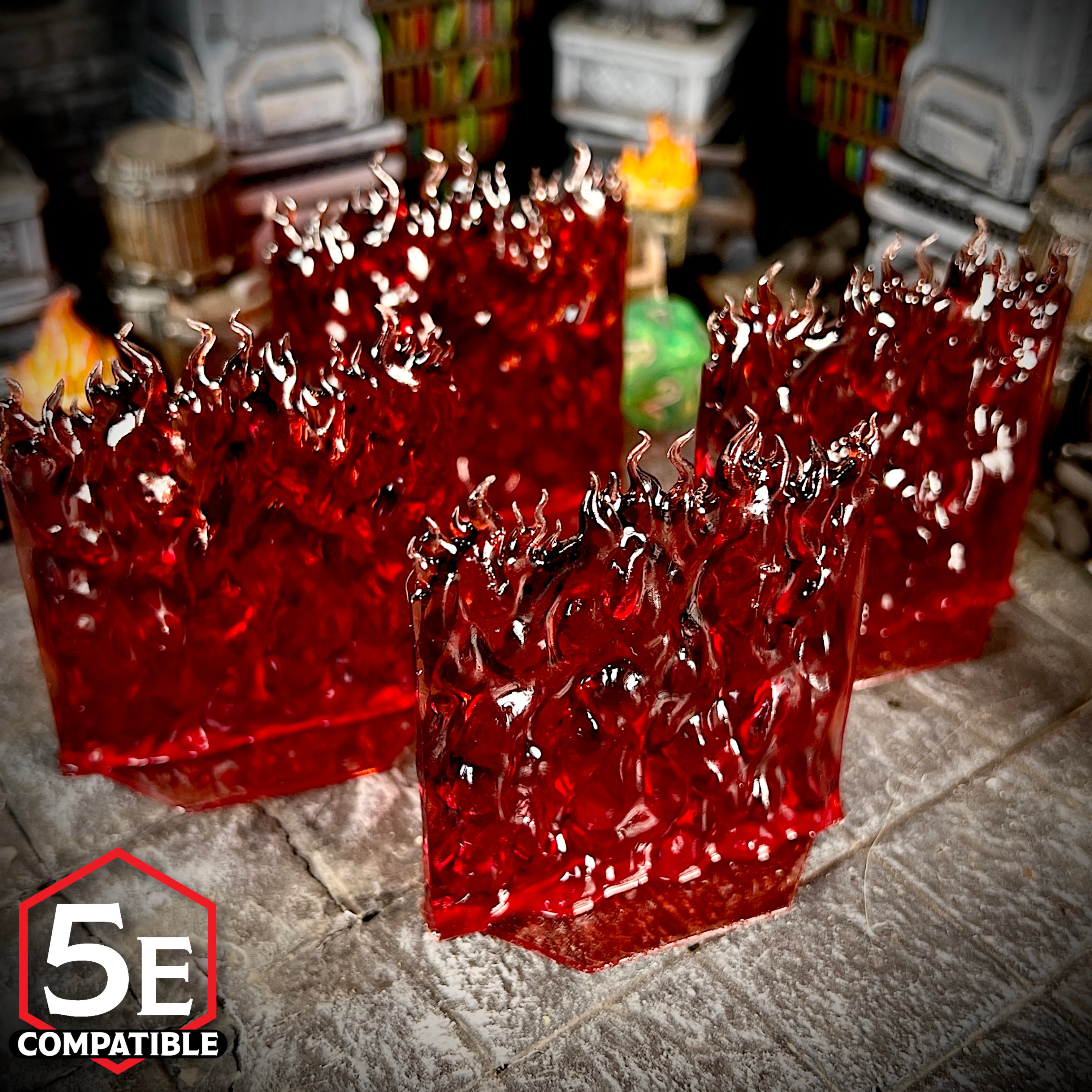 The highest quality, reasonably priced 28mm scale Wall of Fire miniatures for Dungeons & Dragons, Pathfinder, GURPS, and other TTRPGS!