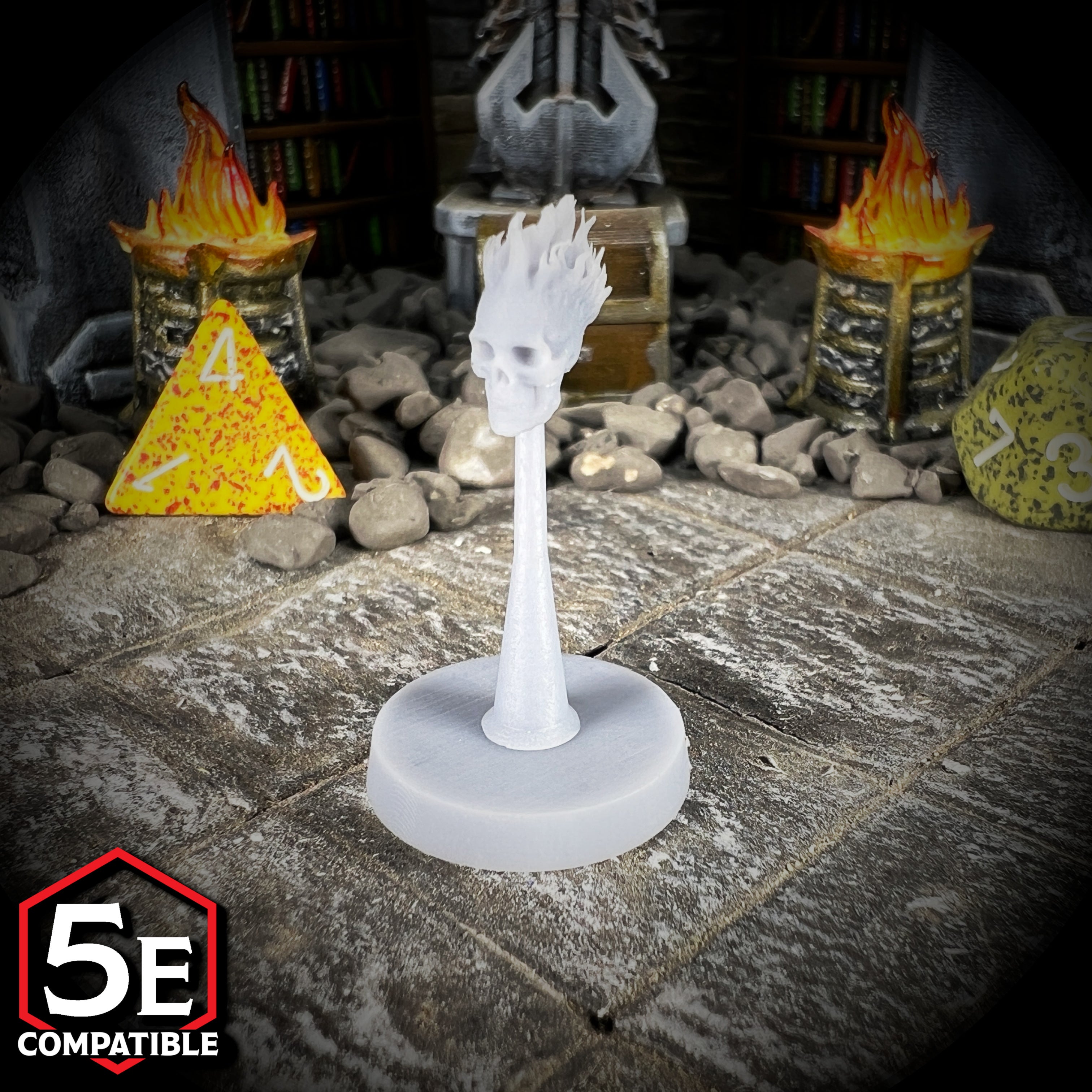 The highest quality, reasonably priced 28mm scale Flameskull miniatures for Dungeons & Dragons, Pathfinder, GURPS, and other TTRPGS!