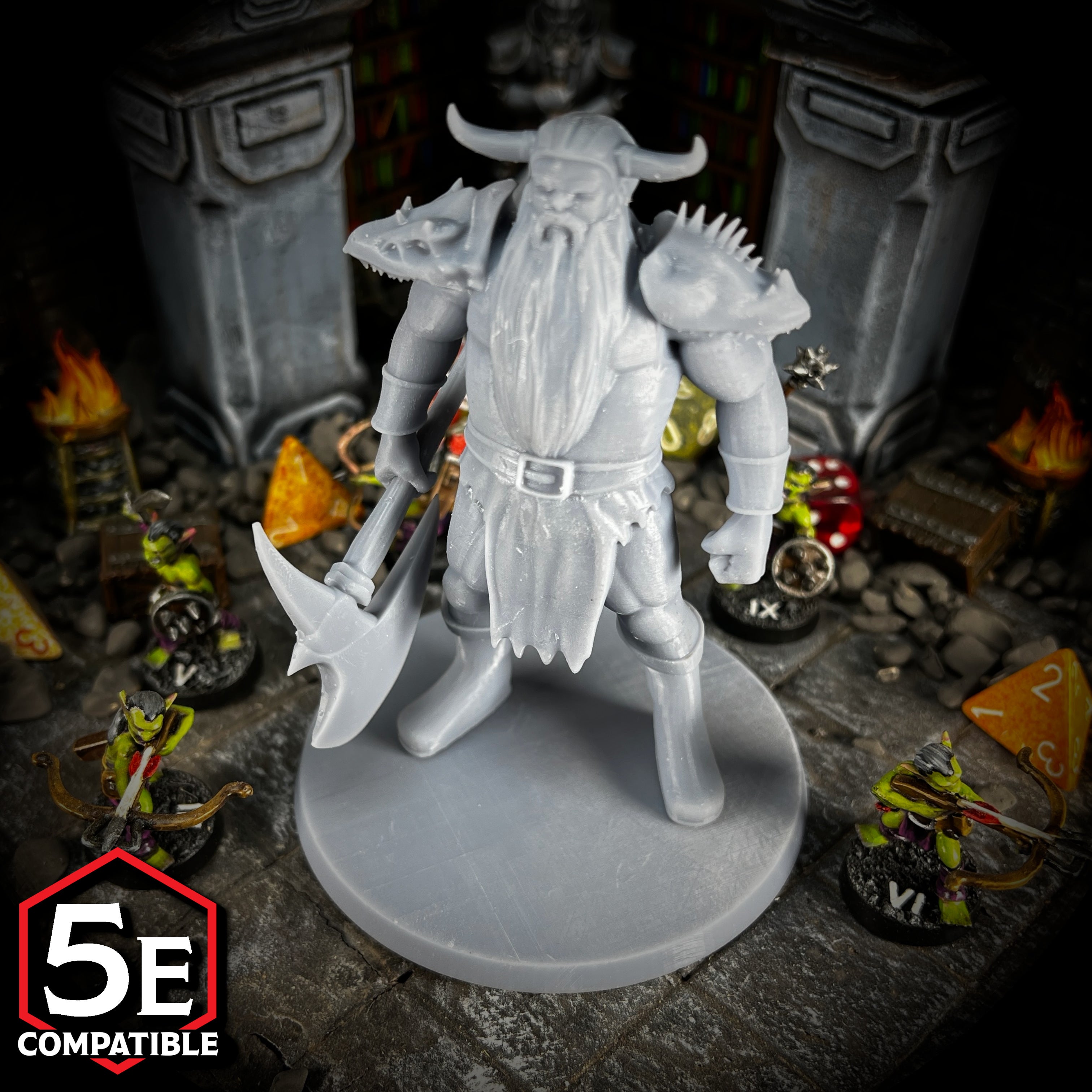 The highest quality, reasonably priced 28mm scale Frost Giant Male miniatures for Dungeons & Dragons, Pathfinder, GURPS, and other TTRPGS!