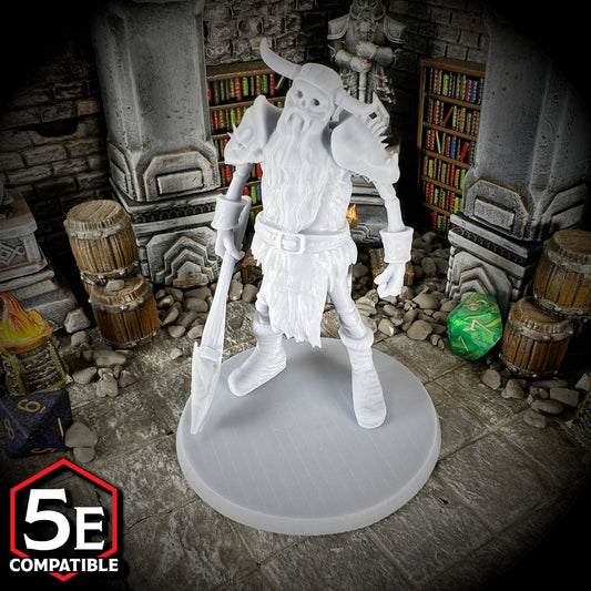 The highest quality, reasonably priced 28mm scale Frost Giant Skeleton miniatures for Dungeons & Dragons, Pathfinder, GURPS, and other TTRPGS!