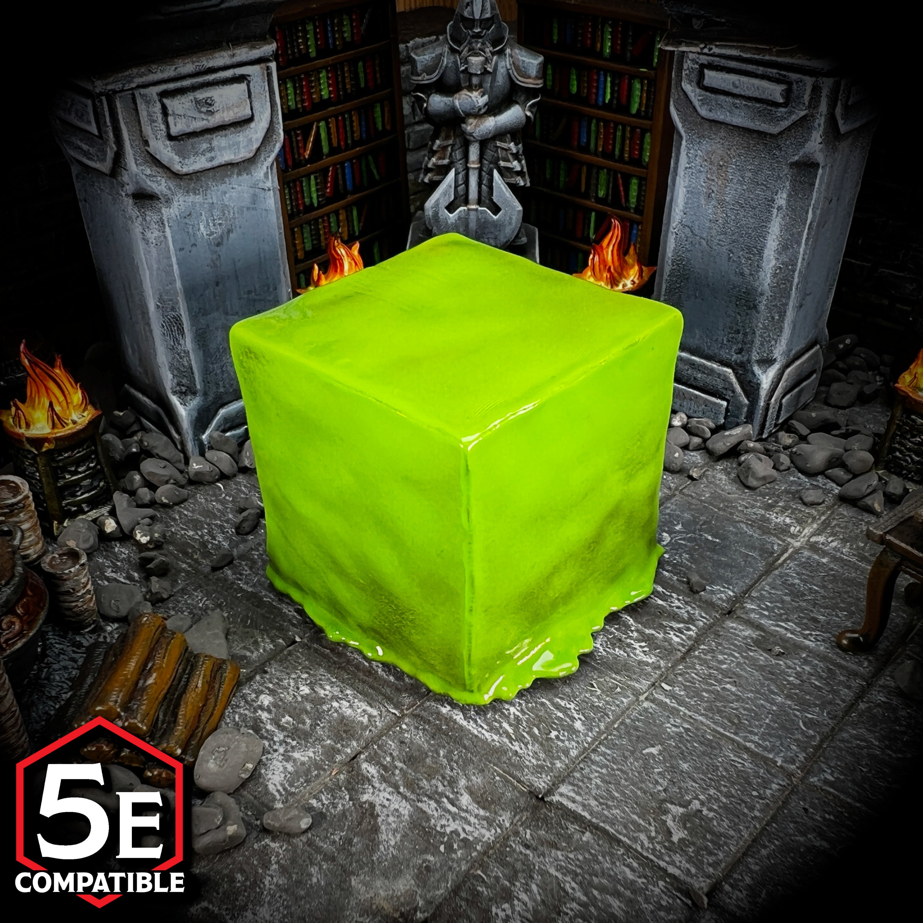 The highest quality, reasonably priced 28mm scale Gelatinous Cube miniatures for Dungeons & Dragons, Pathfinder, GURPS, and other TTRPGS!
