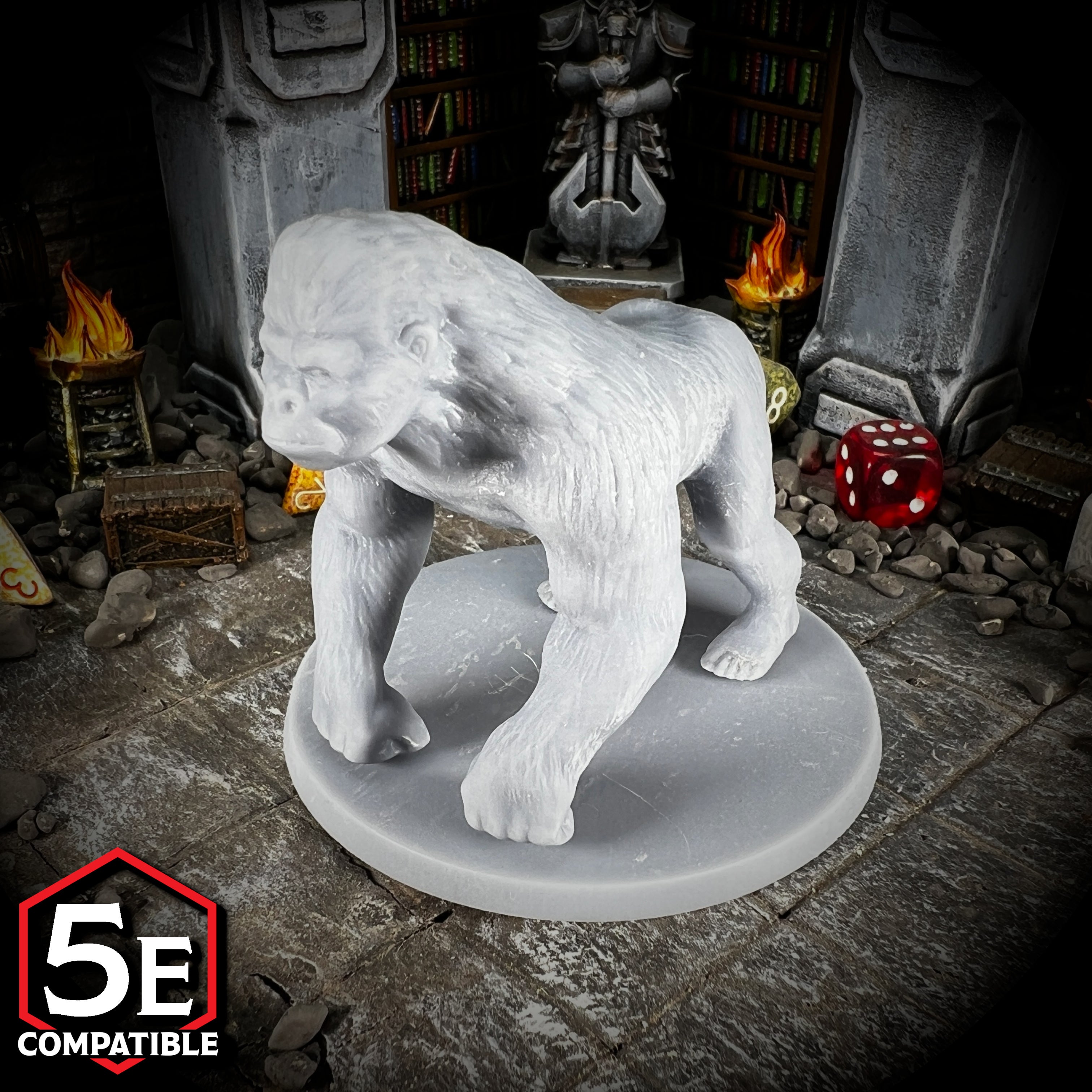 The highest quality, reasonably priced 28mm scale Giant Ape miniatures for Dungeons & Dragons, Pathfinder, GURPS, and other TTRPGS!