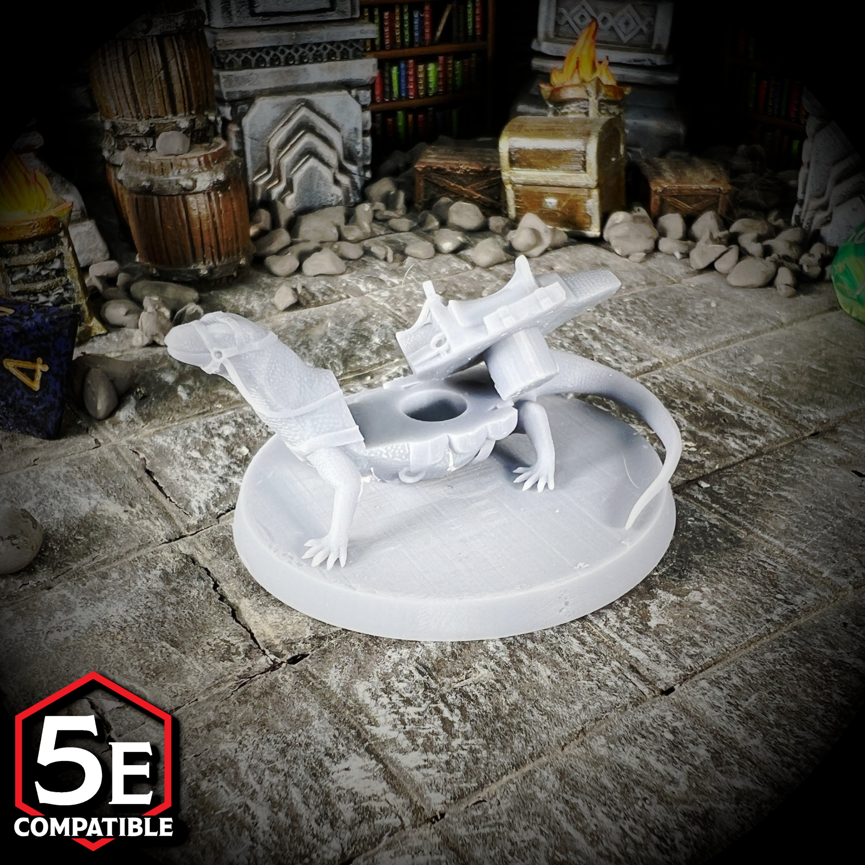 Giant Lizard Transformer Mount - Fantasy TTRPG Miniatures