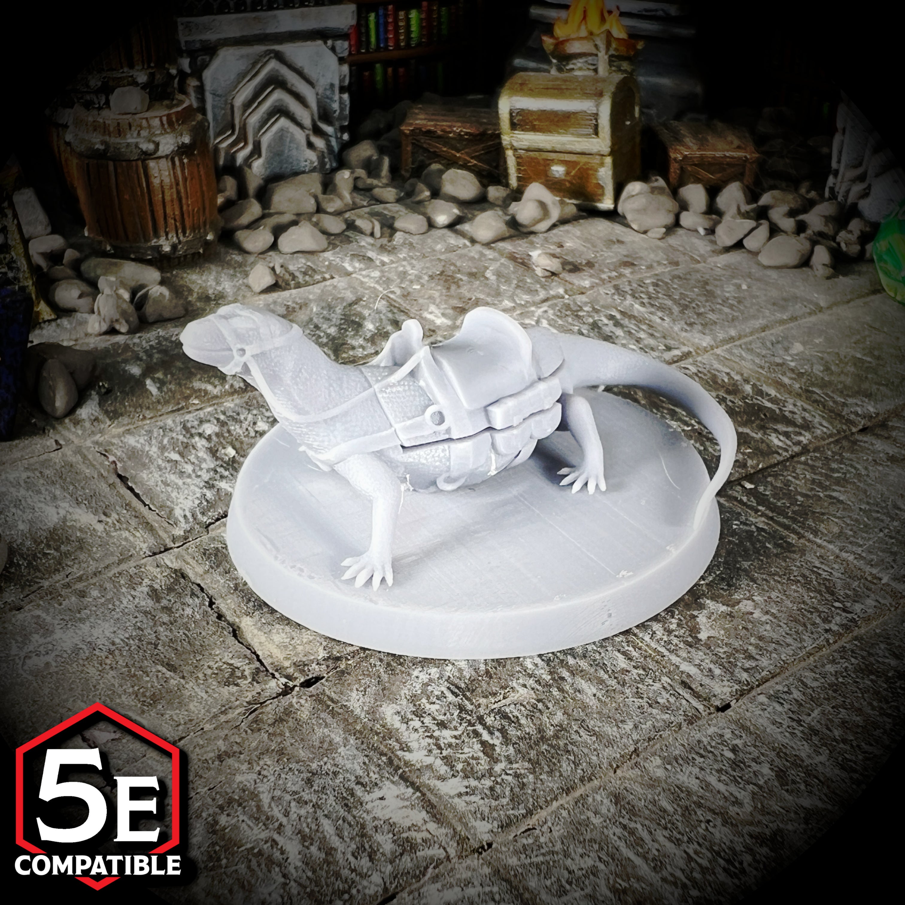 Giant Lizard Transformer Mount - Fantasy TTRPG Miniatures