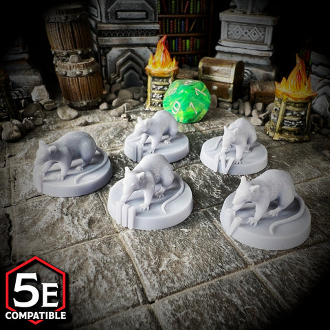 Giant Rat - 28mm 32mm DND Miniatures D&D Minis Dungeons and Dragons ...