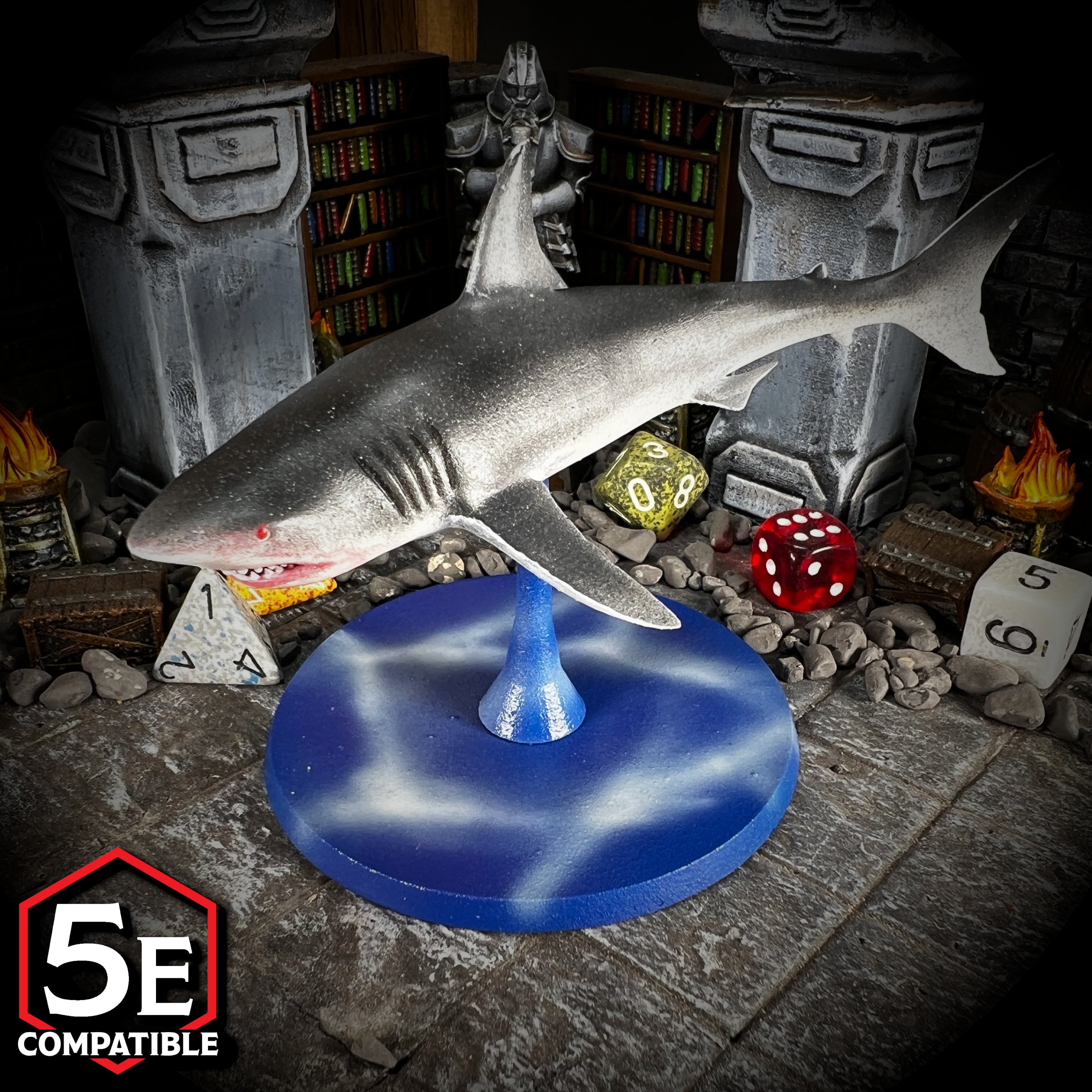 The highest quality, reasonably priced 28mm scale Giant Shark miniatures for Dungeons & Dragons, Pathfinder, GURPS, and other TTRPGS!