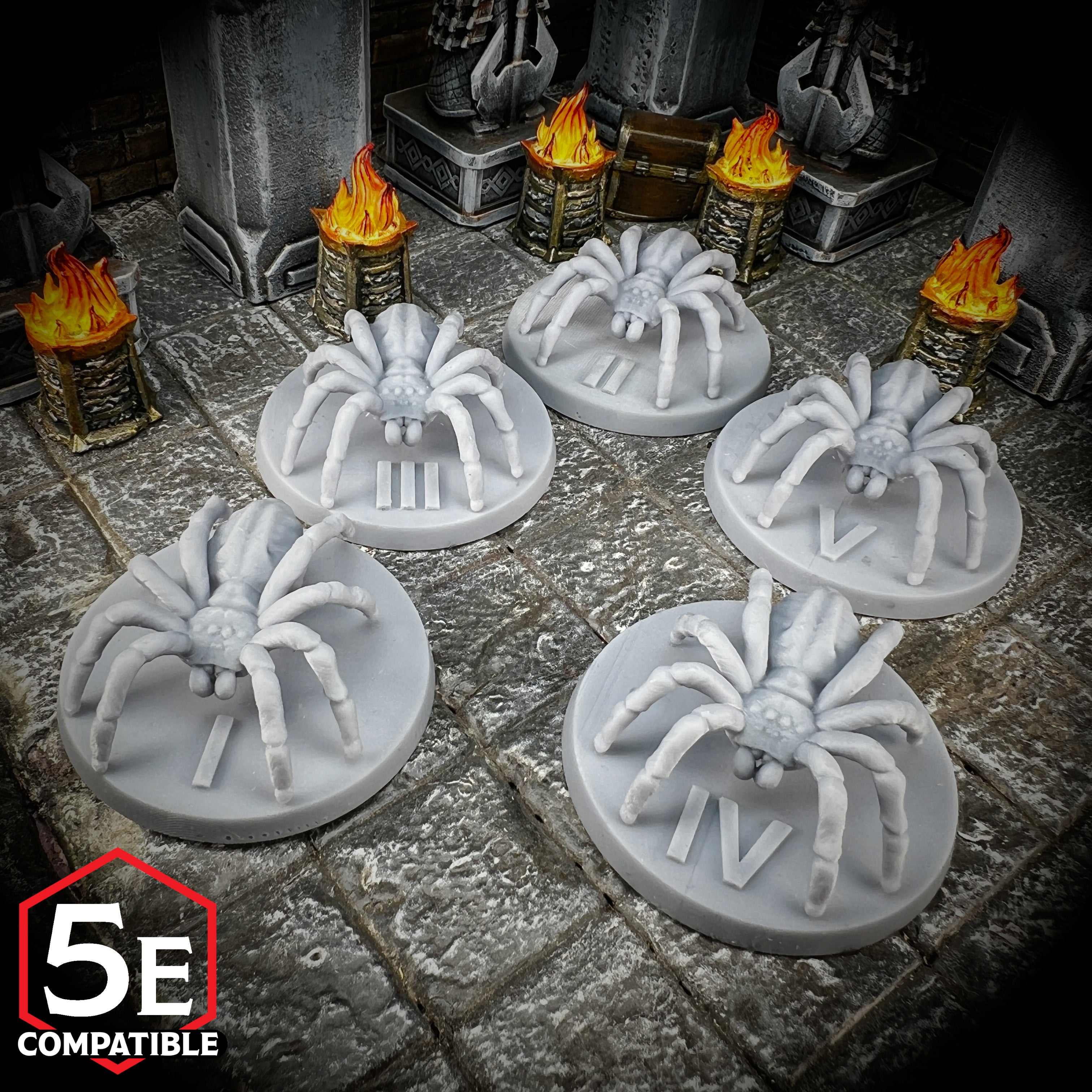 The highest quality, reasonably priced 28mm scale Giant Spider miniatures for Dungeons & Dragons, Pathfinder, GURPS, and other TTRPGS!