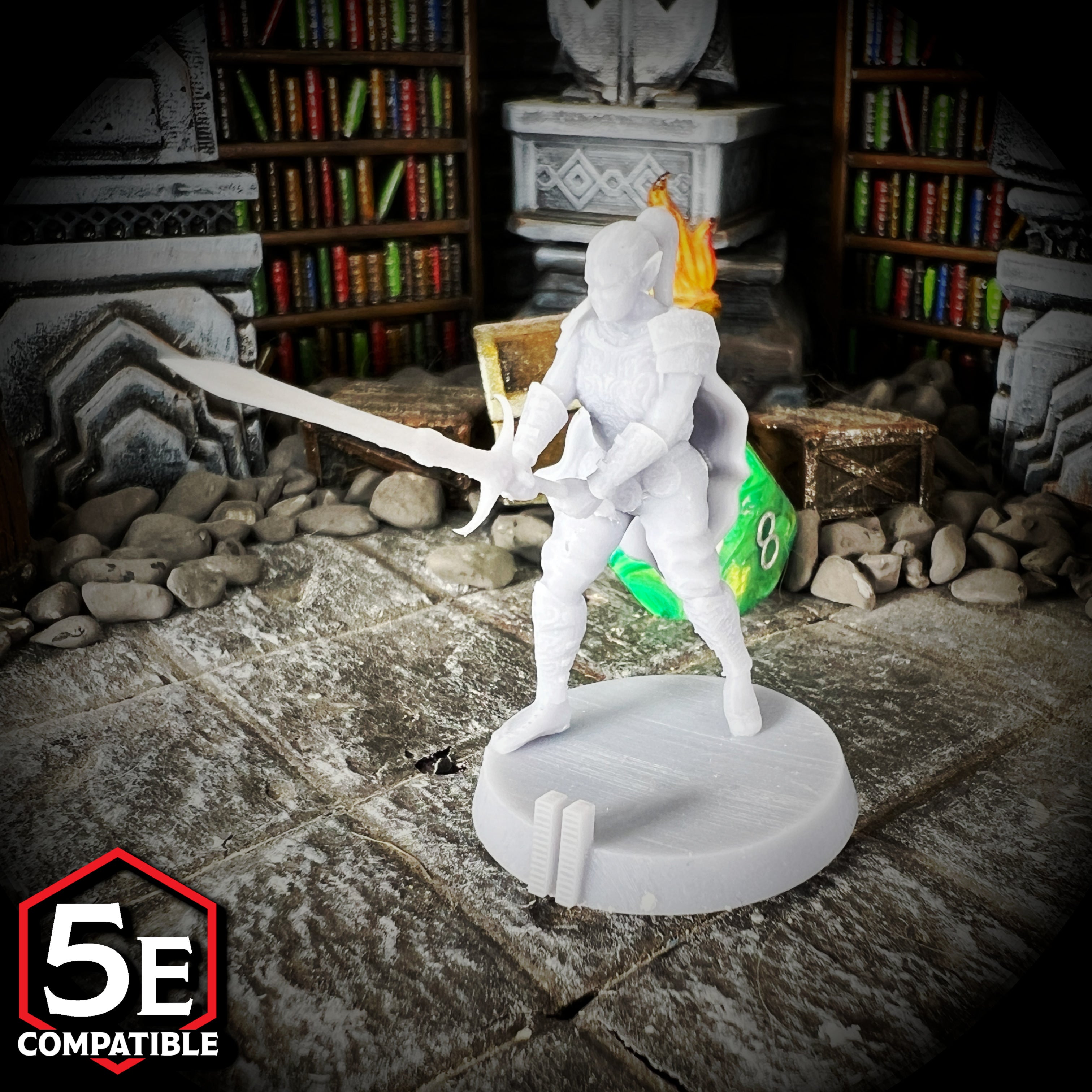 The highest quality, reasonably priced 28mm scale Githyanki Warrior Female miniatures for Dungeons & Dragons, Pathfinder, GURPS, and other TTRPGS!