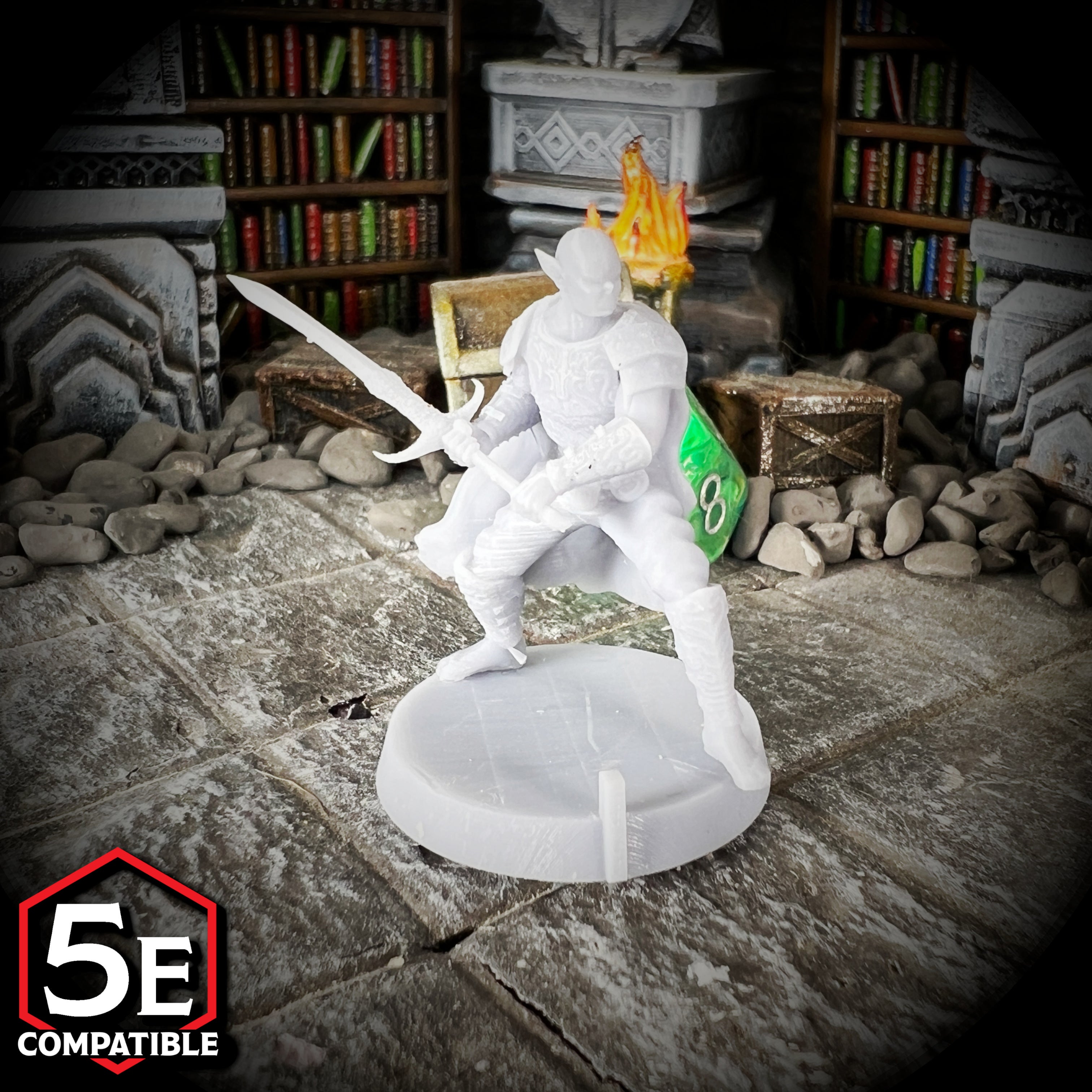 The highest quality, reasonably priced 28mm scale Githyanki Warrior Male miniatures for Dungeons & Dragons, Pathfinder, GURPS, and other TTRPGS!