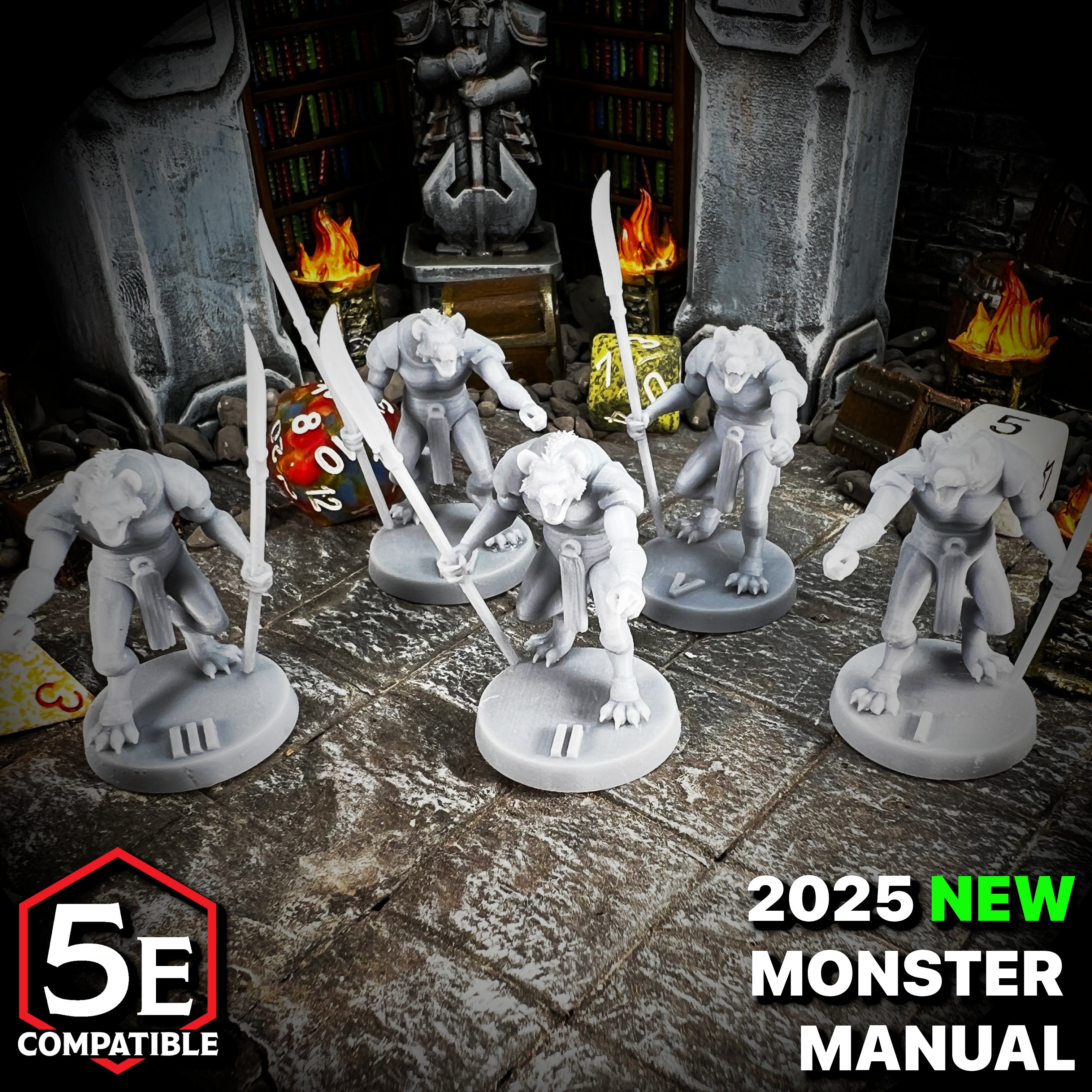 The highest quality, reasonably priced 28mm scale Gnoll Pack Lord miniatures for Dungeons & Dragons, Pathfinder, GURPS, and other TTRPGS!