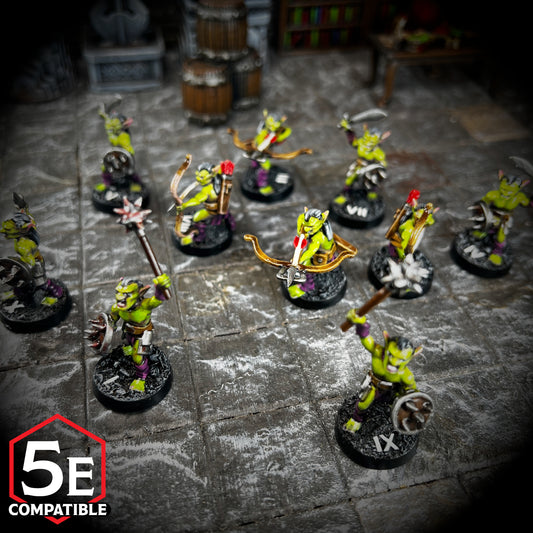 The highest quality, reasonably priced 28mm scale Goblin miniatures for Dungeons & Dragons, Pathfinder, GURPS, and other TTRPGS!