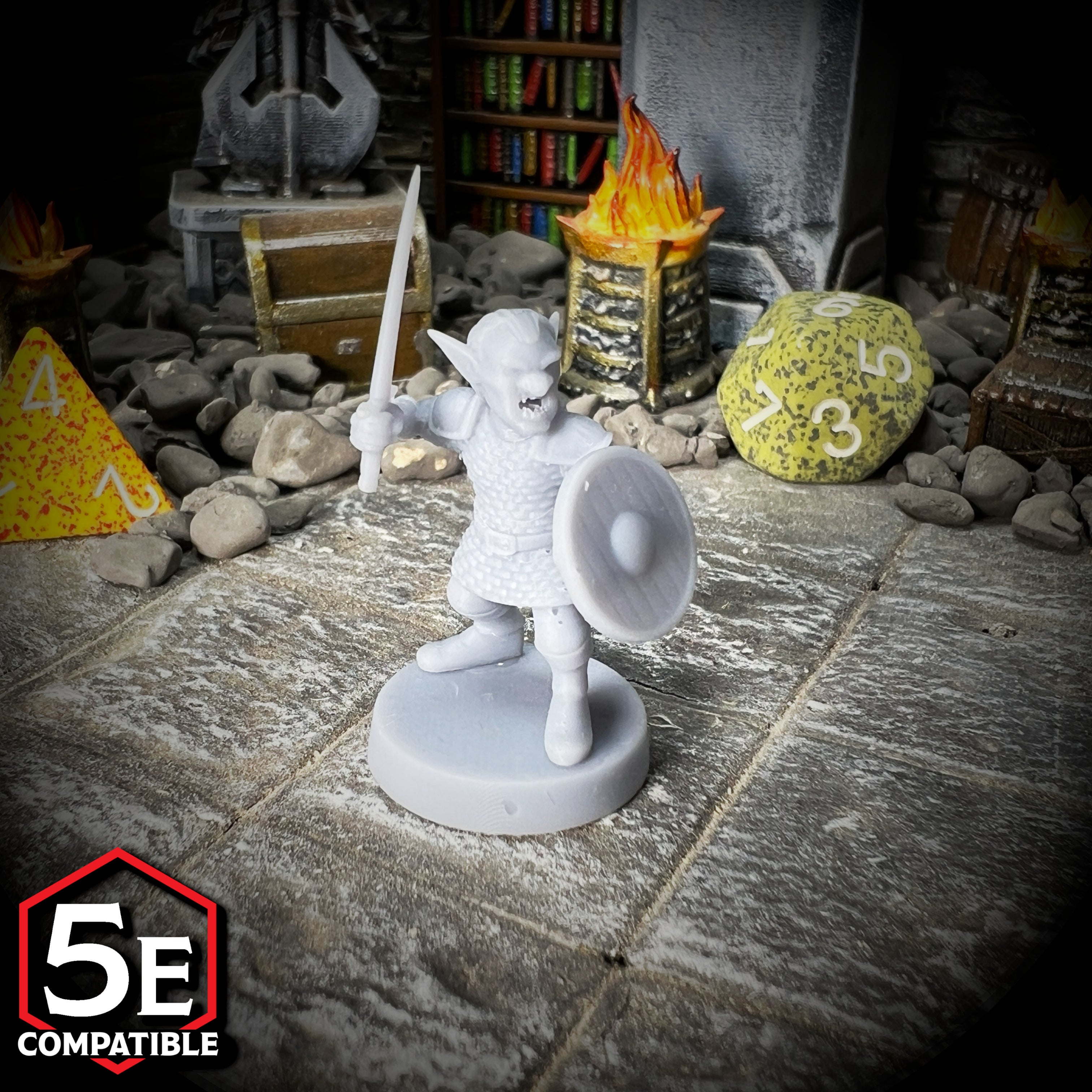 The highest quality, reasonably priced 28mm scale Goblin Sergeant miniatures for Dungeons & Dragons, Pathfinder, GURPS, and other TTRPGS!