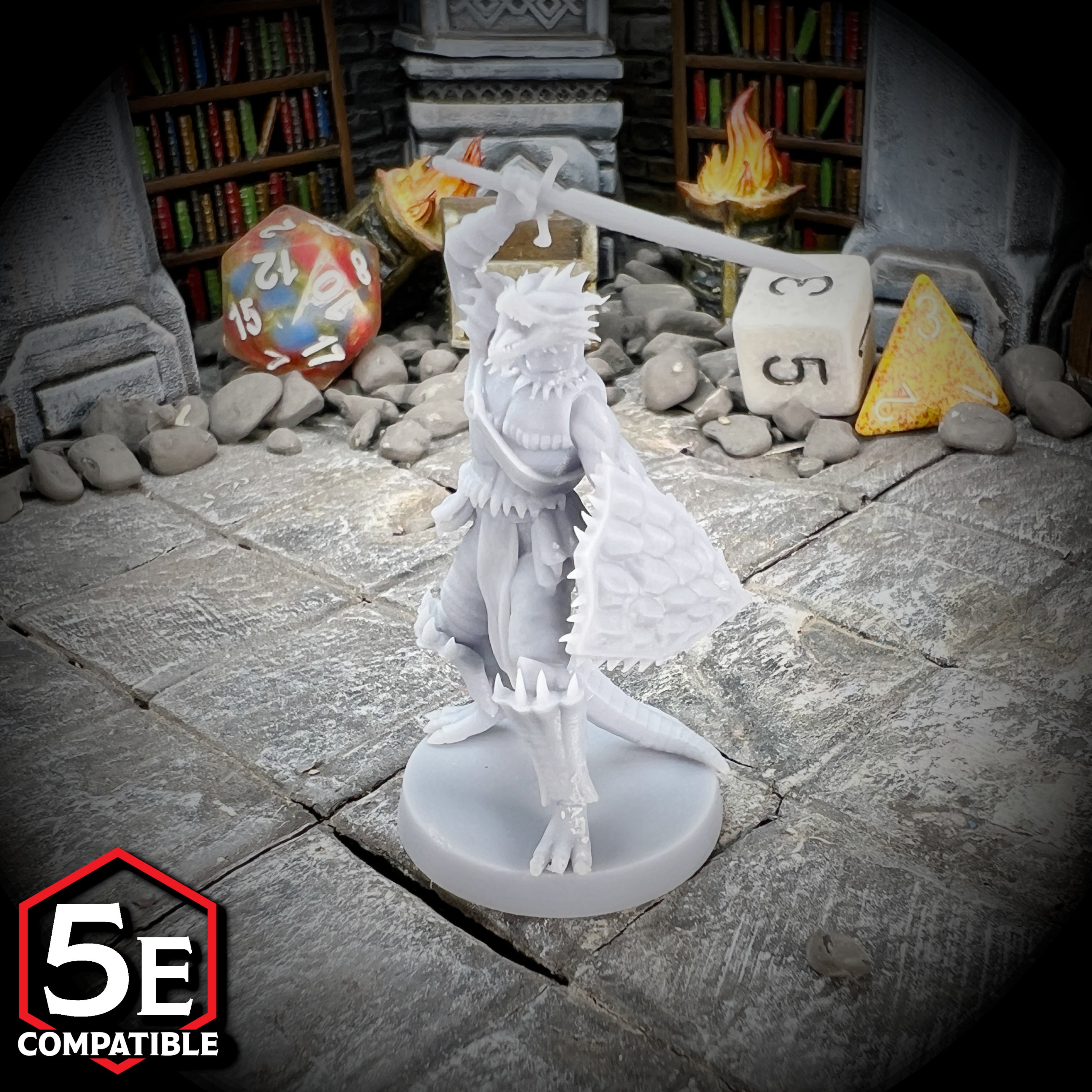 The highest quality, reasonably priced 28mm scale Half-Red Dragon Veteran miniatures for Dungeons & Dragons, Pathfinder, GURPS, and other TTRPGS!