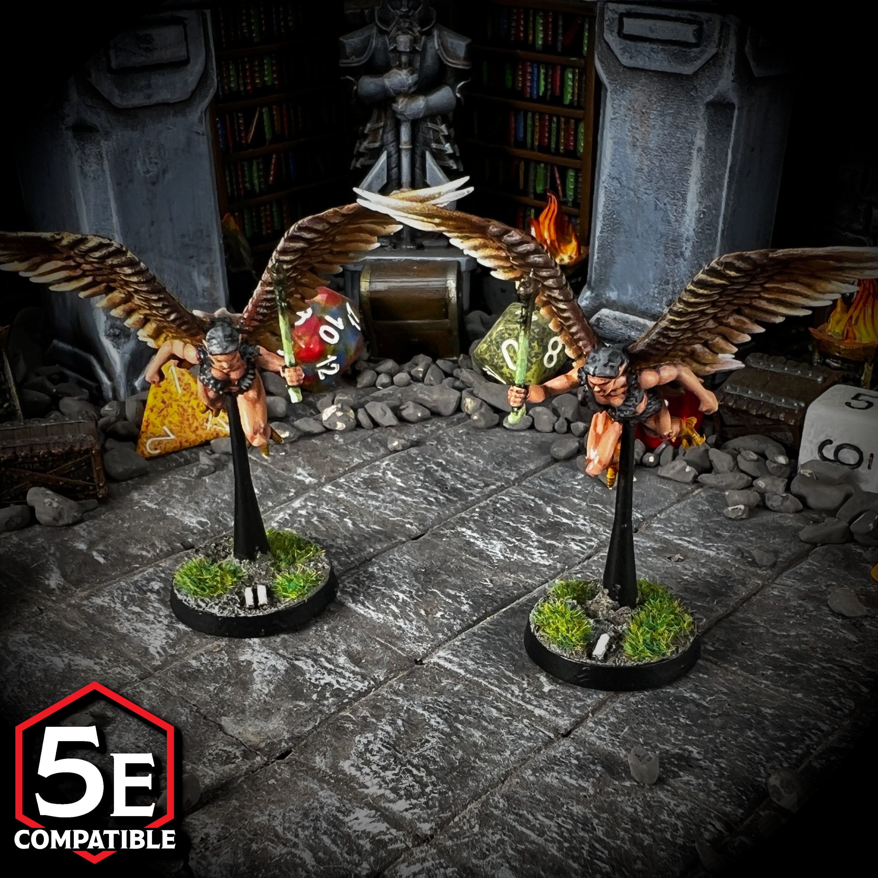 The highest quality, reasonably priced 28mm scale Harpy miniatures for Dungeons & Dragons, Pathfinder, GURPS, and other TTRPGS!