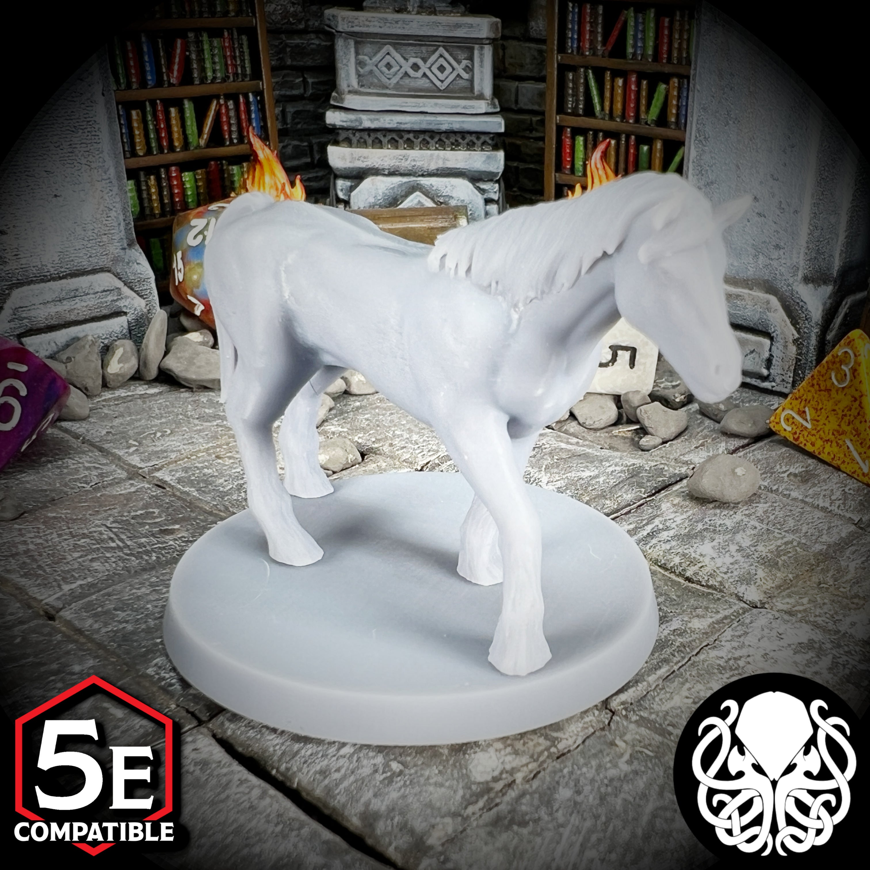 The highest quality, reasonably priced 28mm scale Horse miniatures for Dungeons & Dragons, Pathfinder, GURPS, and other TTRPGS!