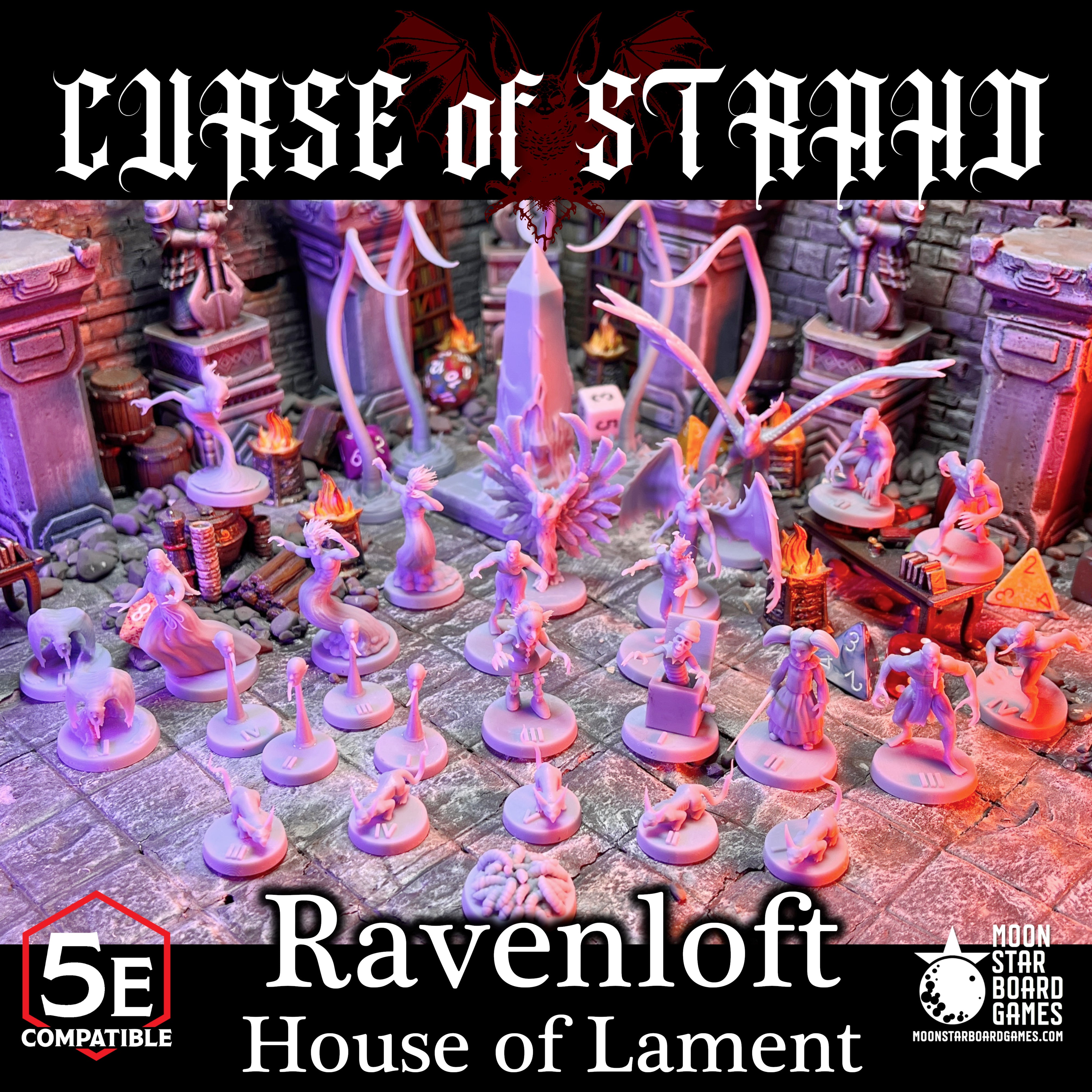 The highest quality, reasonably priced 28mm scale Ravenloft House of Lament miniatures for Dungeons & Dragons, Pathfinder, GURPS, and other TTRPGS!