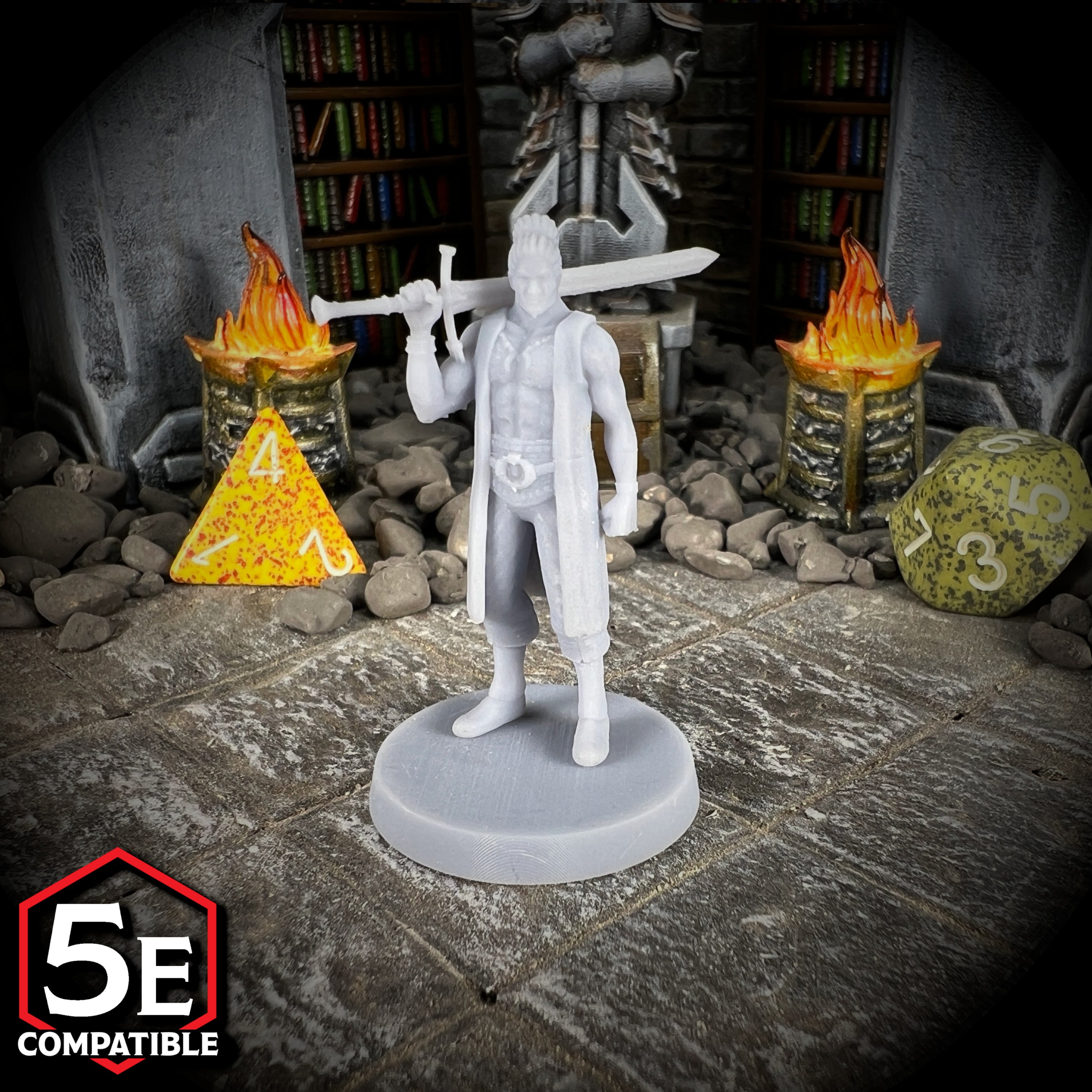 The highest quality, reasonably priced 28mm scale Human Fighter miniatures for Dungeons & Dragons, Pathfinder, GURPS, and other TTRPGS!