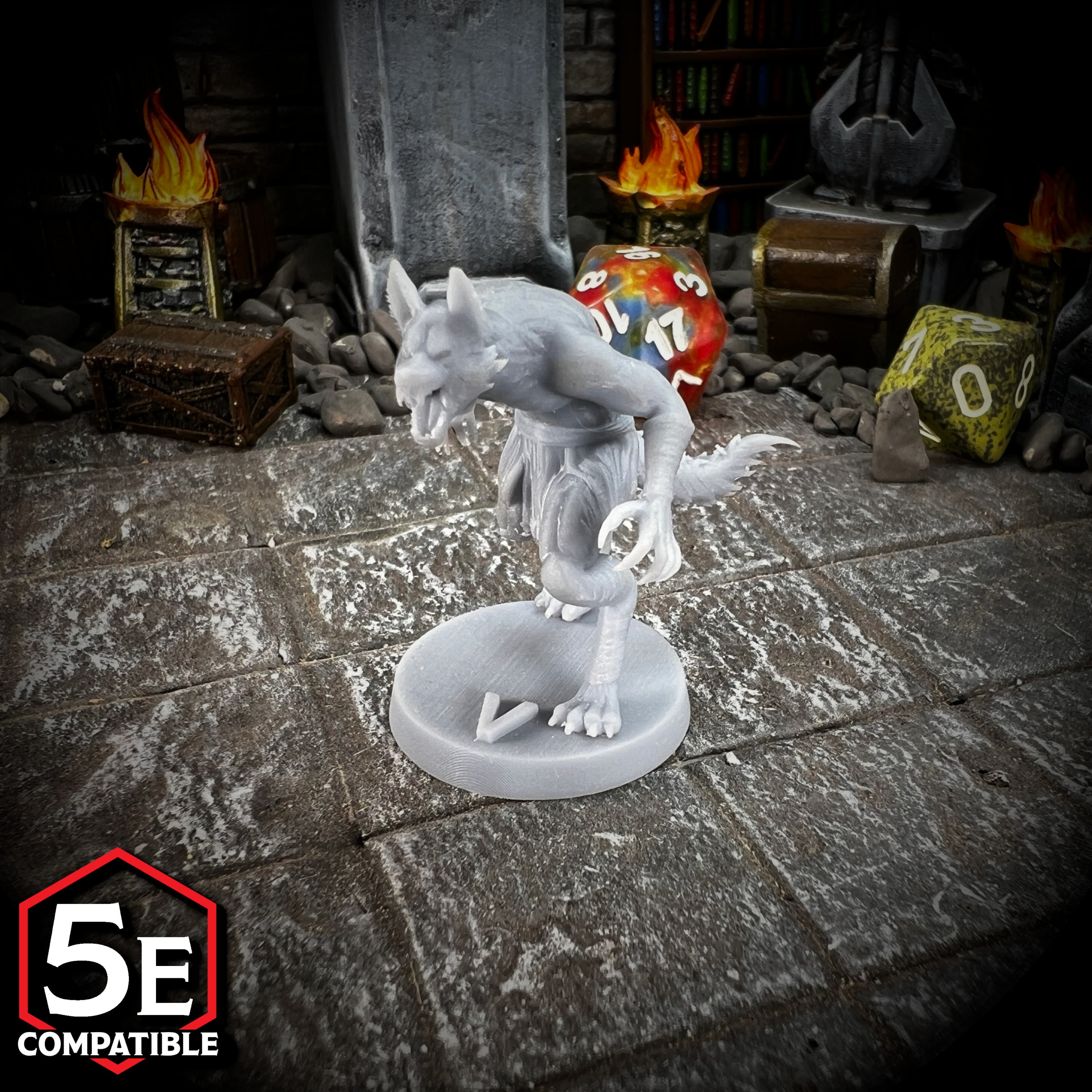The highest quality, reasonably priced 28mm scale Jackalwere miniatures for Dungeons & Dragons, Pathfinder, GURPS, and other TTRPGS!