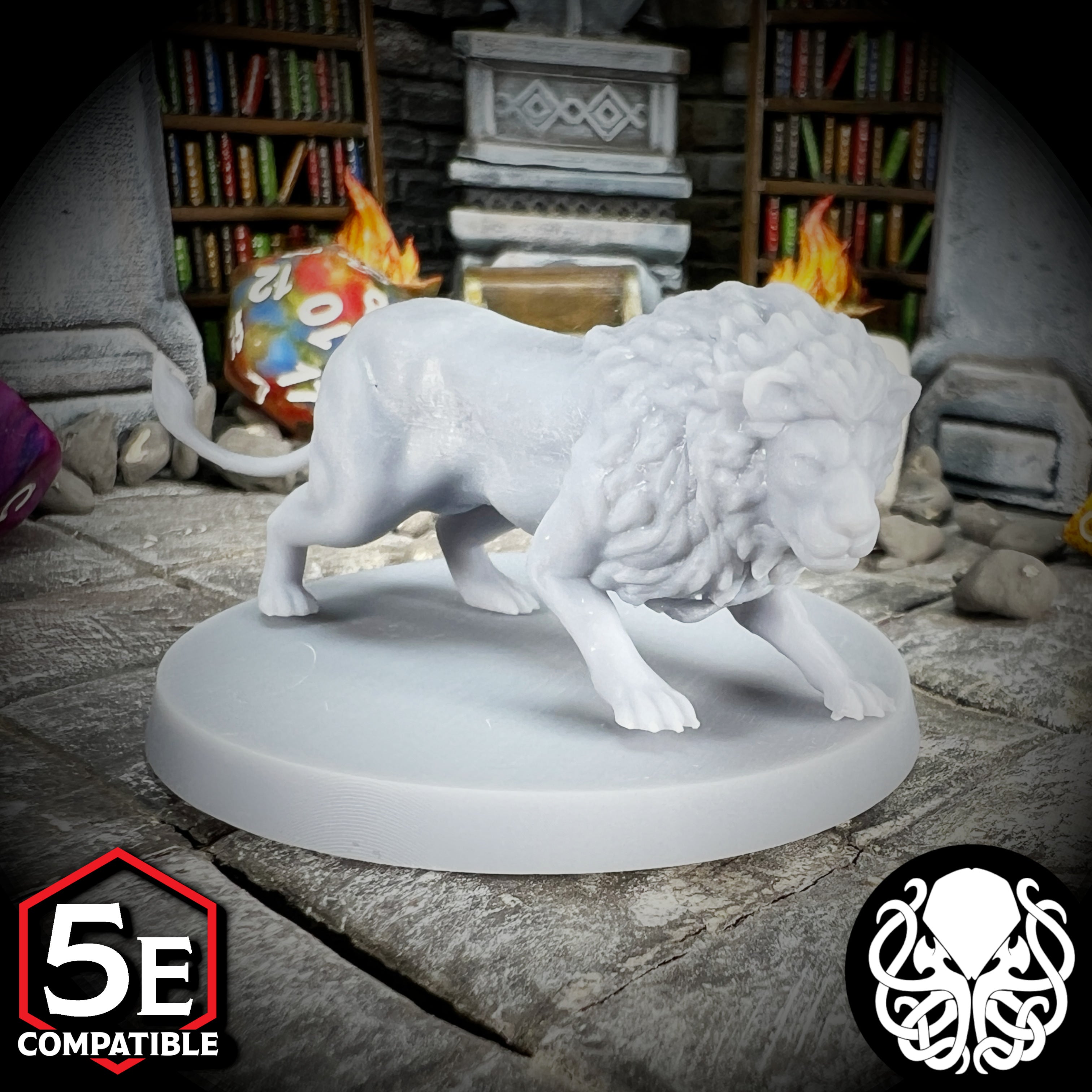 The highest quality, reasonably priced 28mm scale Lion - Mngwa miniatures for Dungeons & Dragons, Pathfinder, GURPS, and other TTRPGS!