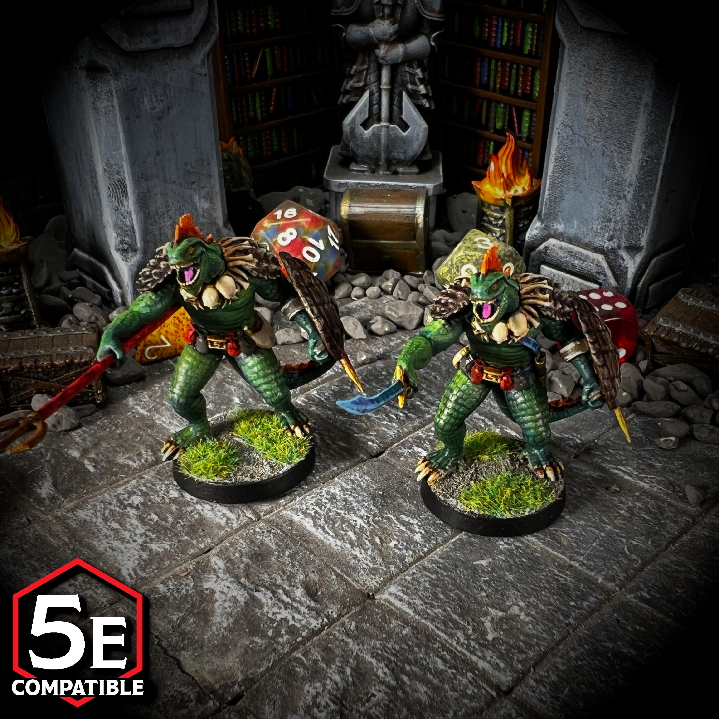 The highest quality, reasonably priced 28mm scale Lizard King Queen Sovereign miniatures for Dungeons & Dragons, Pathfinder, GURPS, and other TTRPGS!