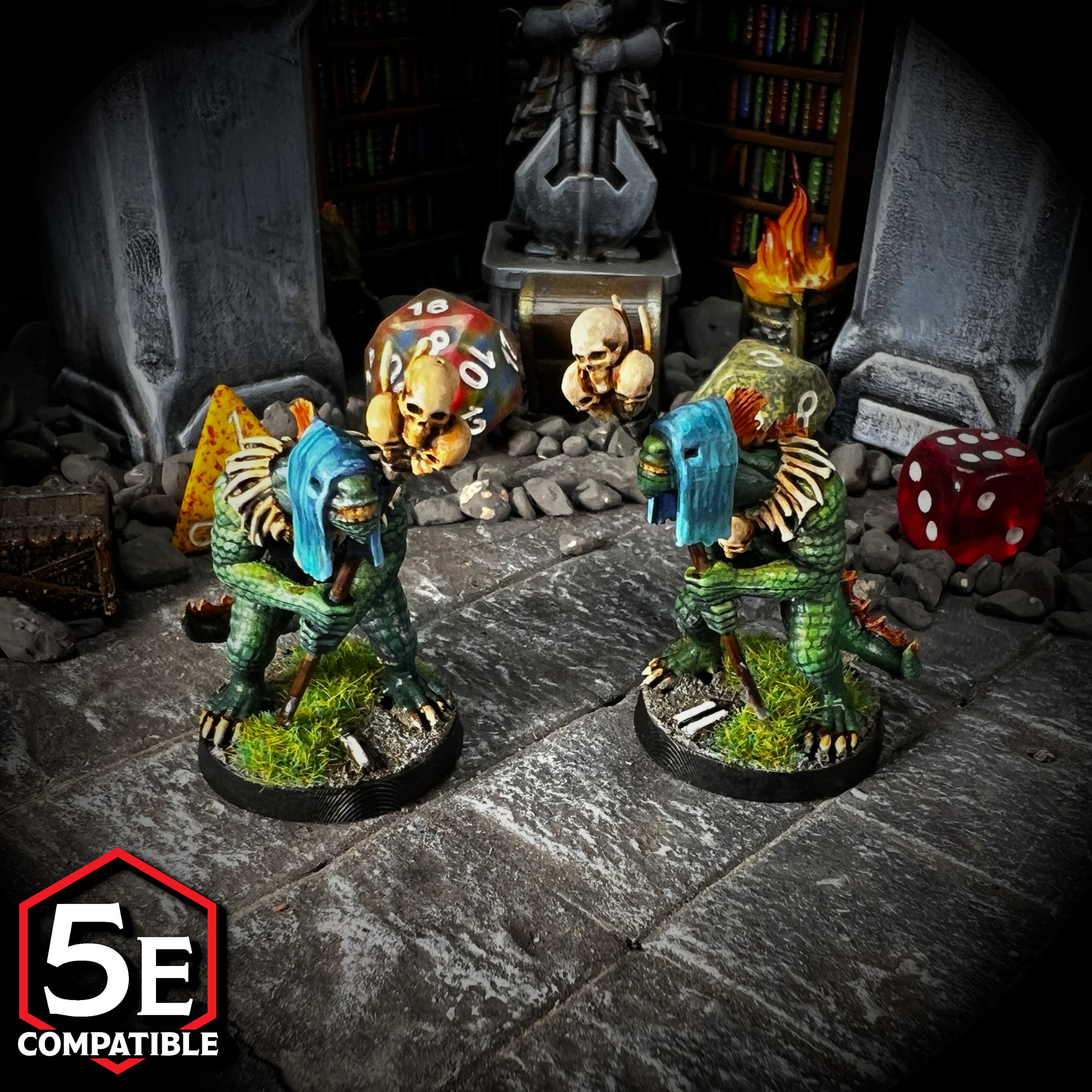 The highest quality, reasonably priced 28mm scale LizardfolkShaman miniatures for Dungeons & Dragons, Pathfinder, GURPS, and other TTRPGS!