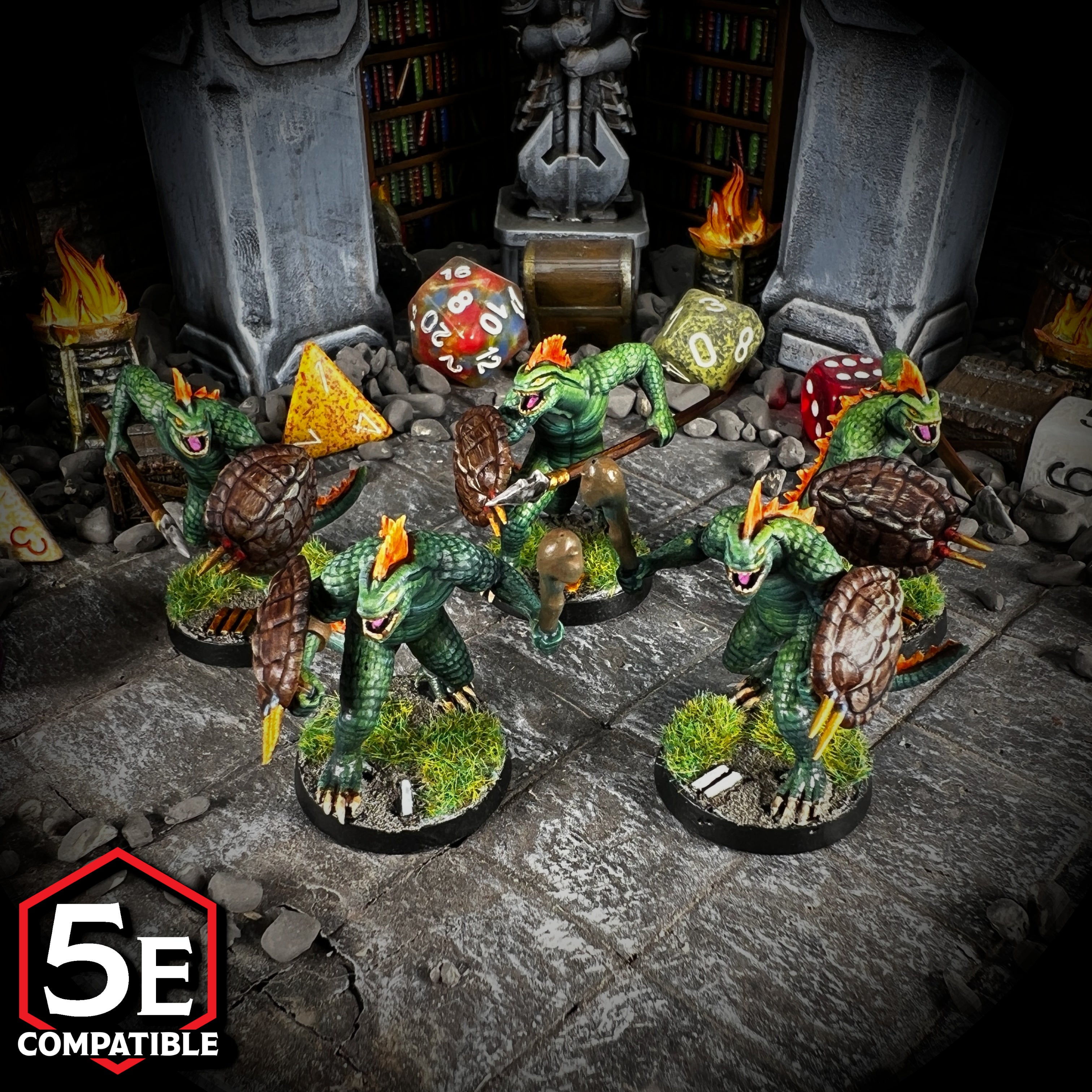 The highest quality, reasonably priced 28mm scale Lizardfolk Scout miniatures for Dungeons & Dragons, Pathfinder, GURPS, and other TTRPGS!