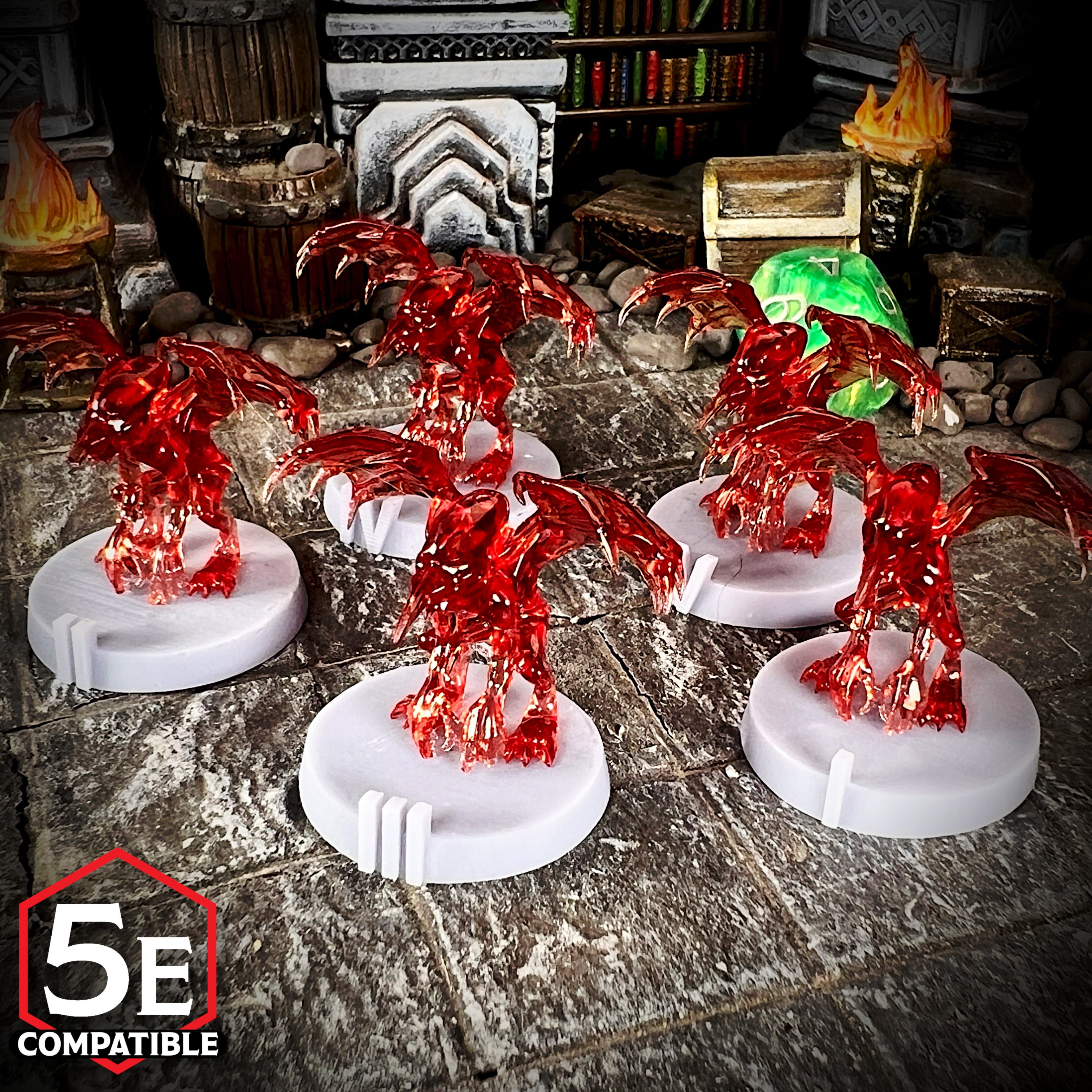 The highest quality, reasonably priced 28mm scale Magma Mephit miniatures for Dungeons & Dragons, Pathfinder, GURPS, and other TTRPGS!