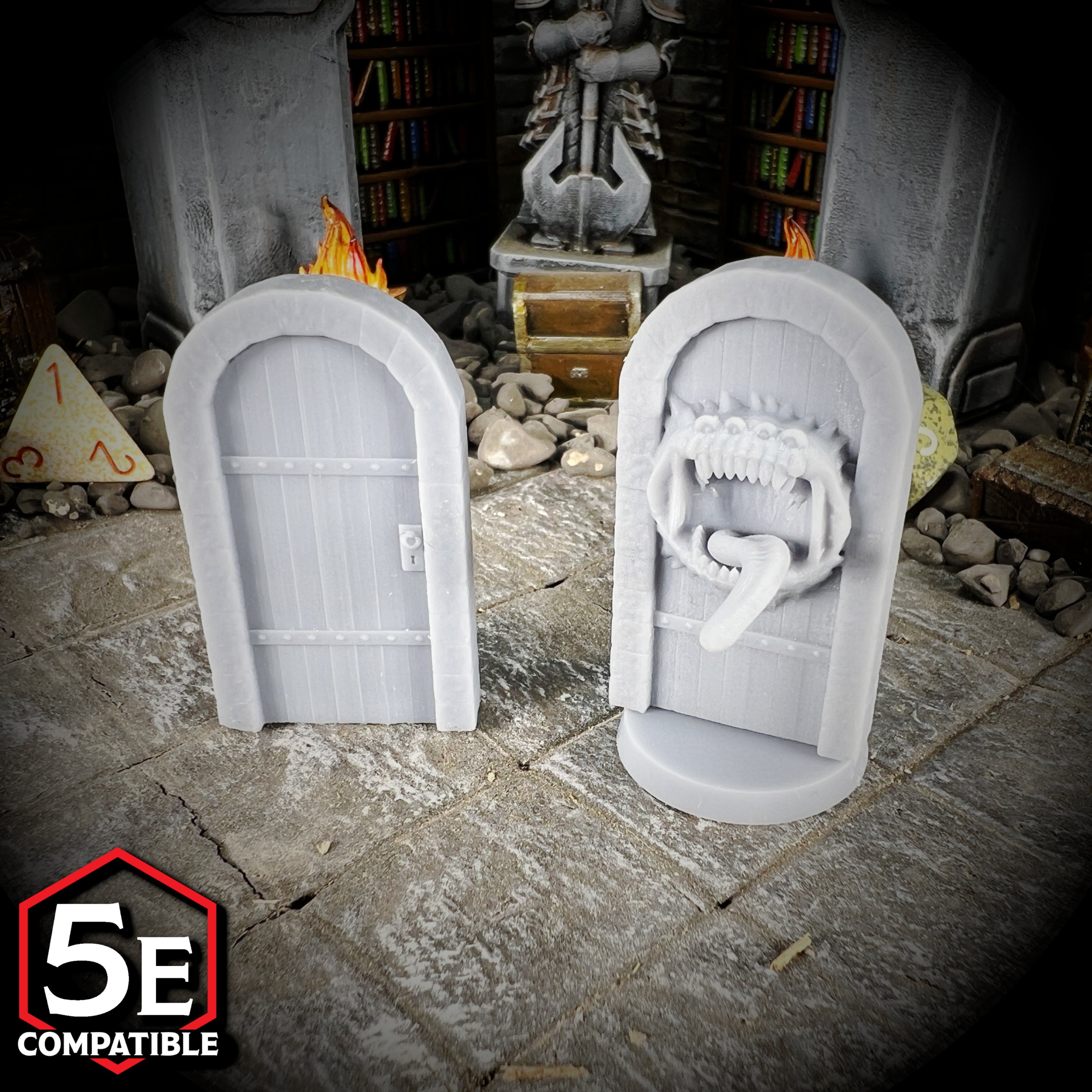 The highest quality, reasonably priced 28mm scale Mimic Door miniatures for Dungeons & Dragons, Pathfinder, GURPS, and other TTRPGS!