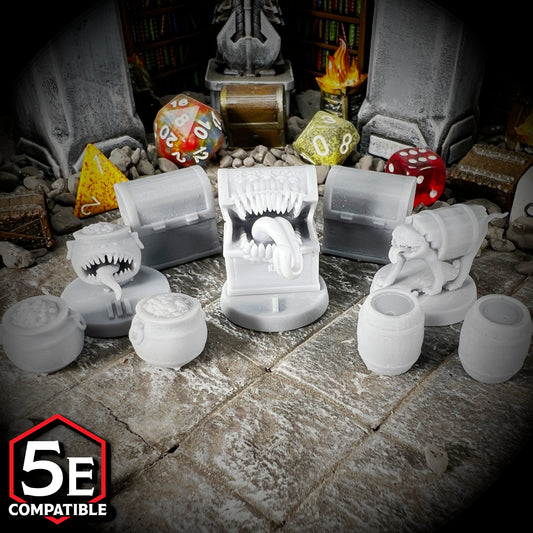 The highest quality, reasonably priced 28mm scale Mimic miniatures for Dungeons & Dragons, Pathfinder, GURPS, and other TTRPGS!