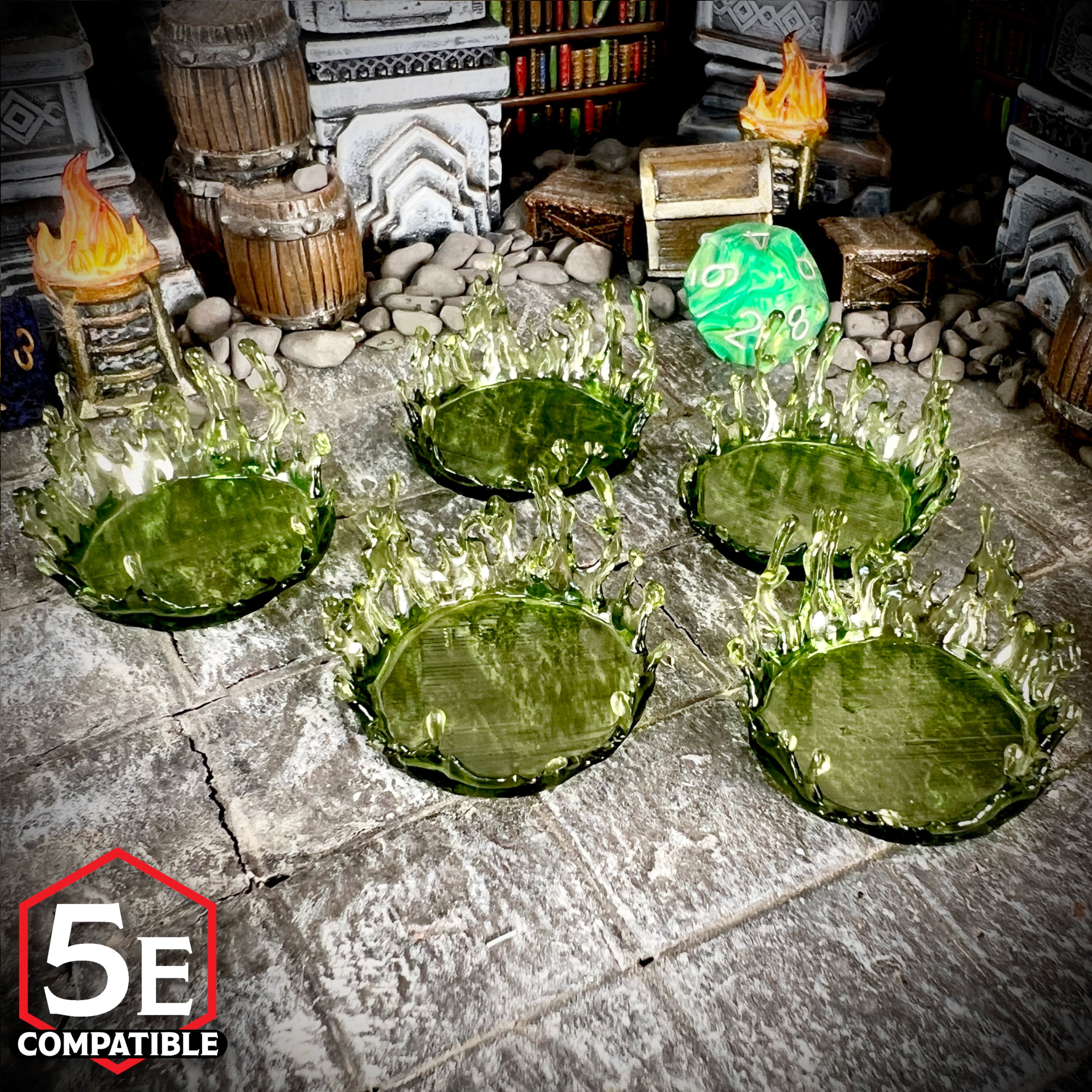 The highest quality, reasonably priced 28mm scale Poison Status Effect miniatures for Dungeons & Dragons, Pathfinder, GURPS, and other TTRPGS!