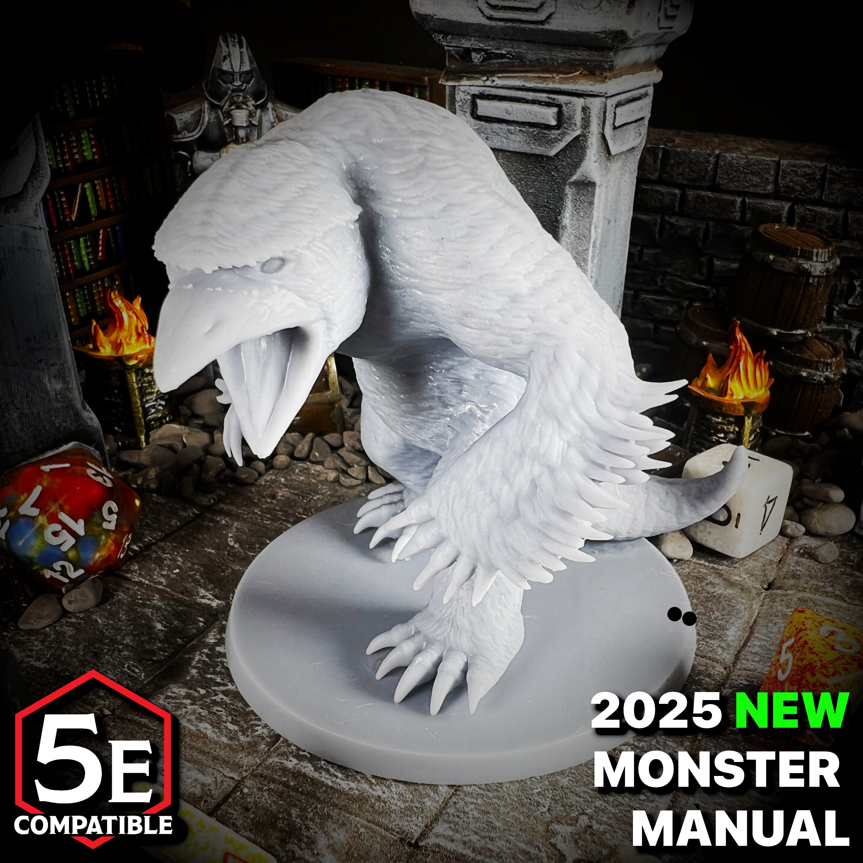 The highest quality, reasonably priced 28mm scale Primeval Owlbear miniatures for Dungeons & Dragons, Pathfinder, GURPS, and other TTRPGS!