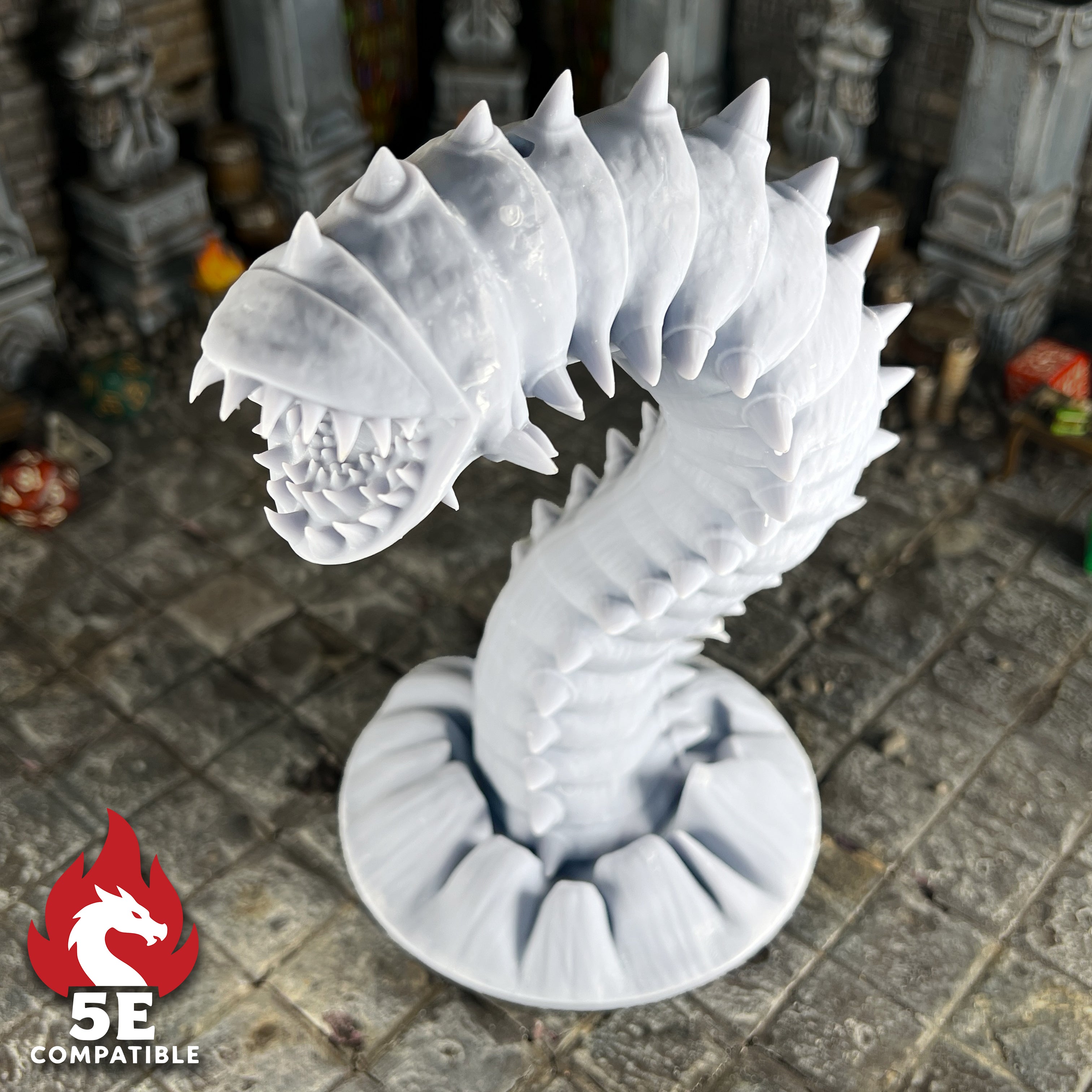 The highest quality, reasonably priced 28mm scale Purple Worm miniatures for Dungeons & Dragons, Pathfinder, GURPS, and other TTRPGS!