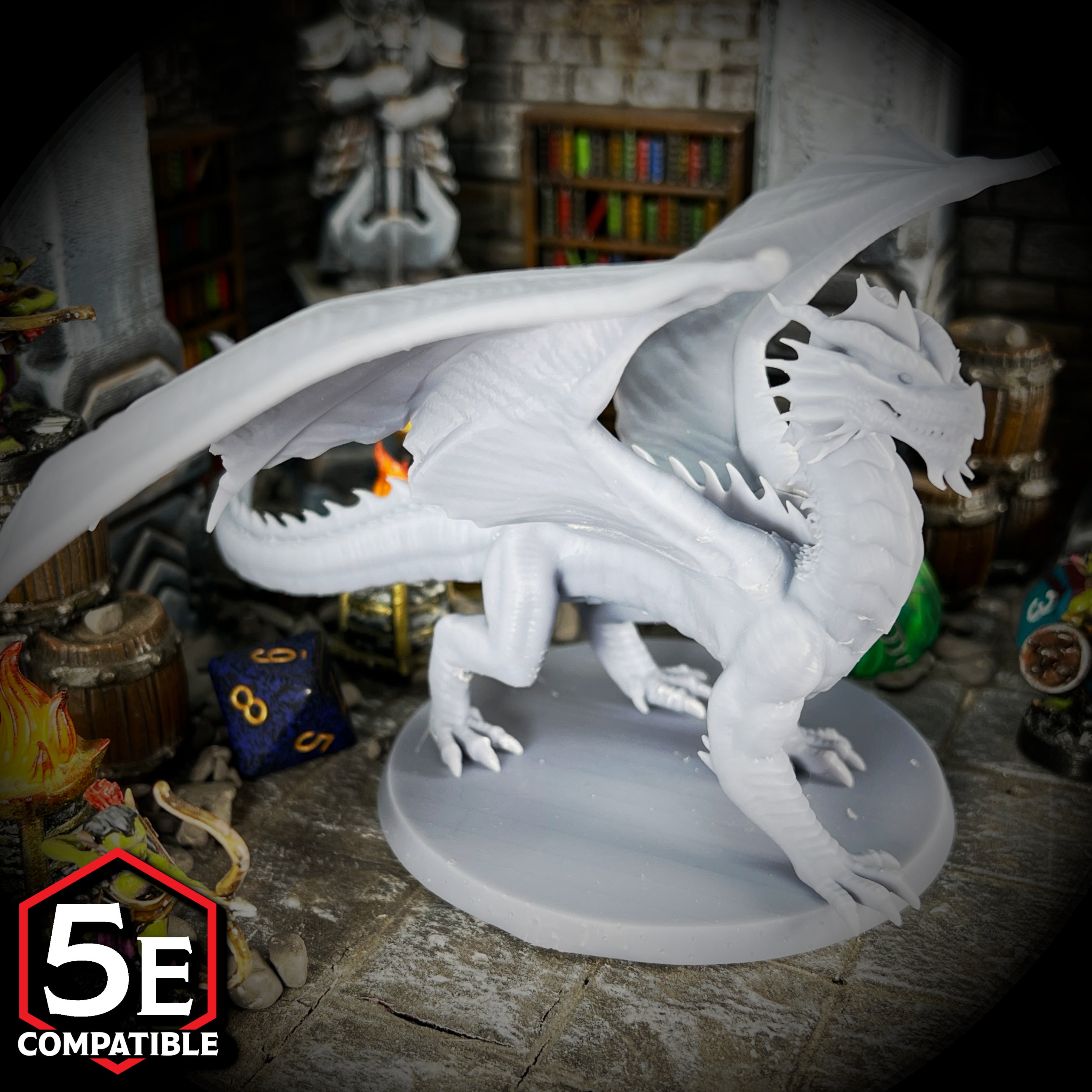 The highest quality, reasonably priced 28mm scale Adult Red Dragon miniatures for Dungeons & Dragons, Pathfinder, GURPS, and other TTRPGS!