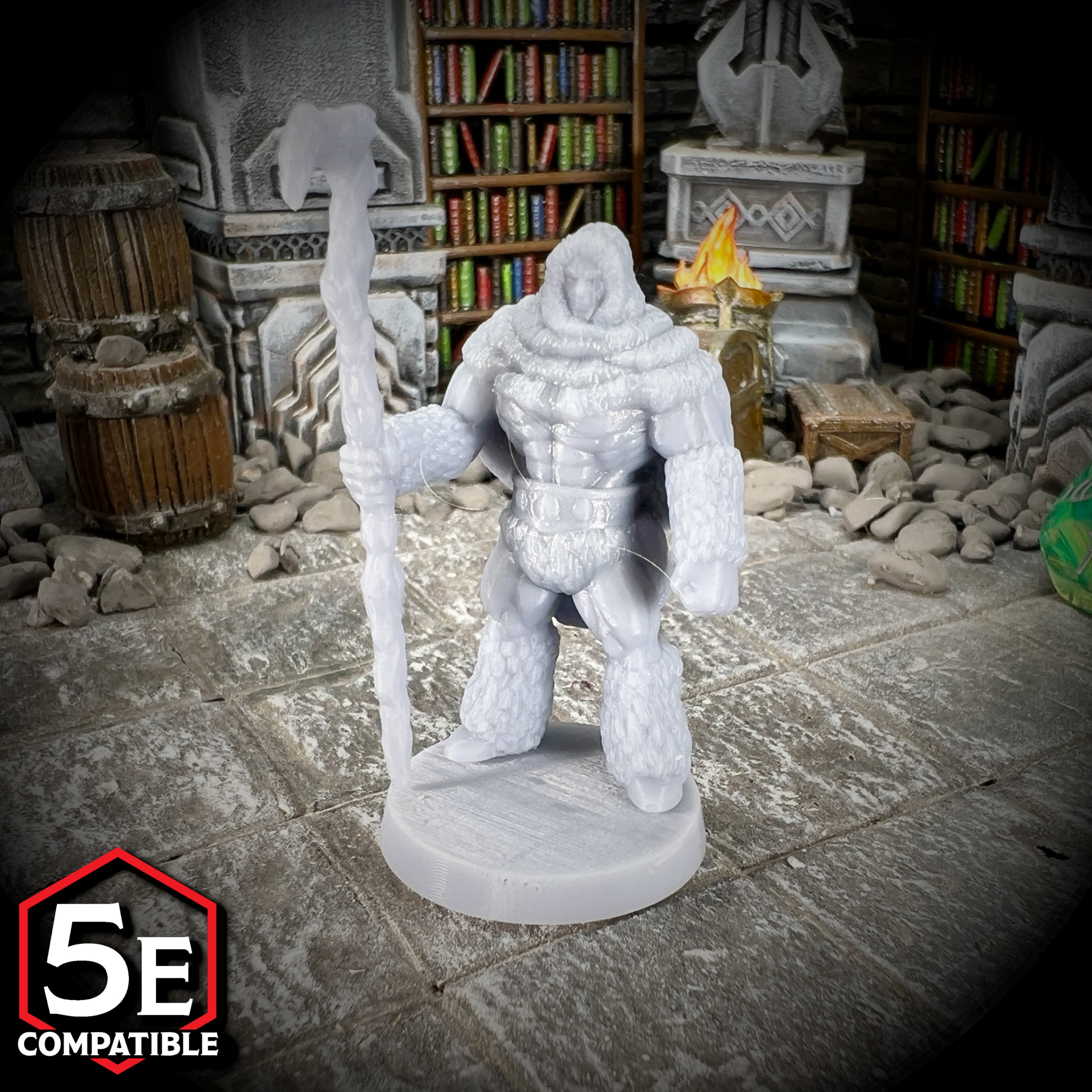 The highest quality, reasonably priced 28mm scale Reghed Goliath Chieftain miniatures for Dungeons & Dragons, Pathfinder, GURPS, and other TTRPGS!
